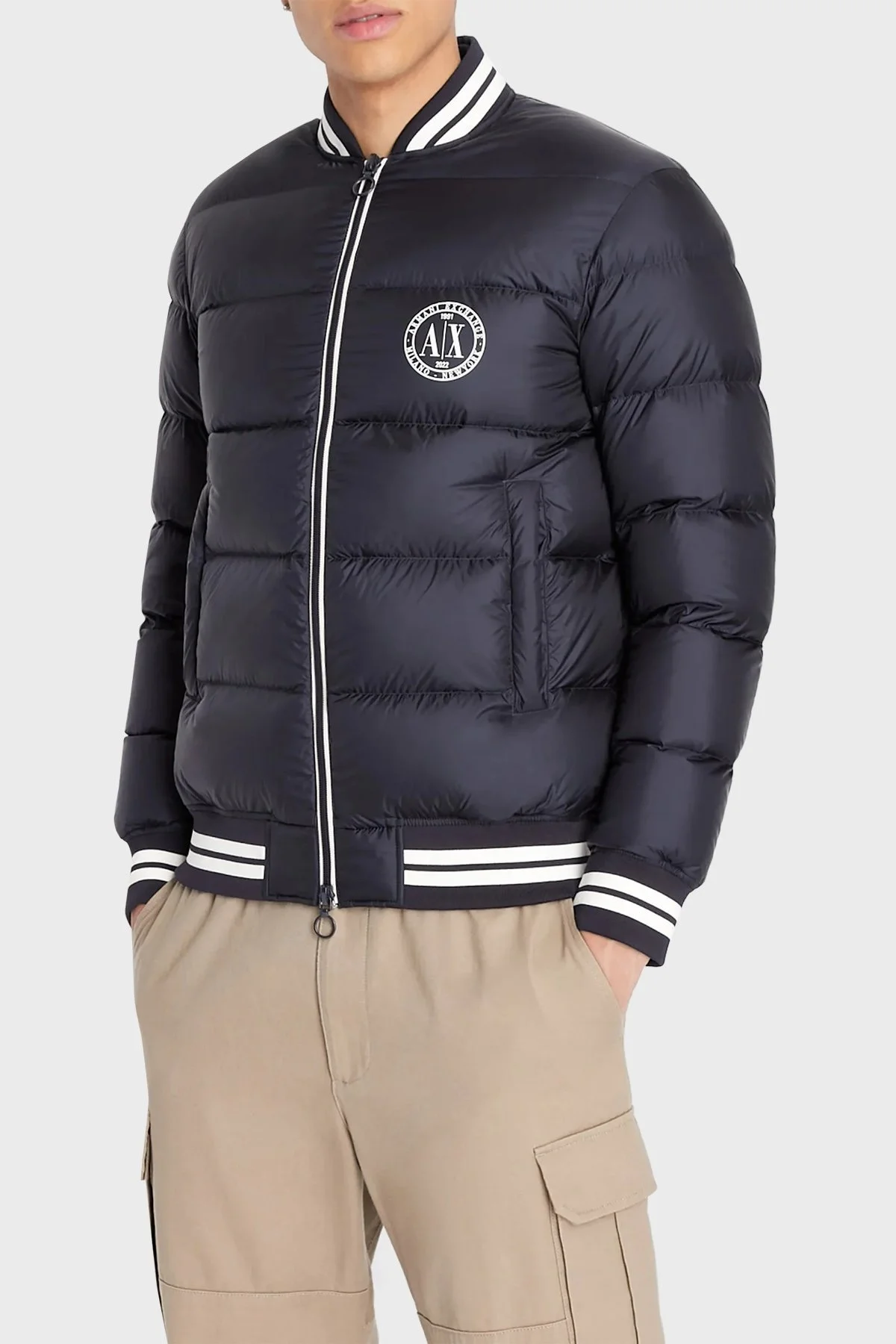 Armani Exchange Regular Fit Ördek Tüyü Dolgulu Şişme Erkek Mont 6LZBL8 ZNWRZ 1583 LACİVERT - 1