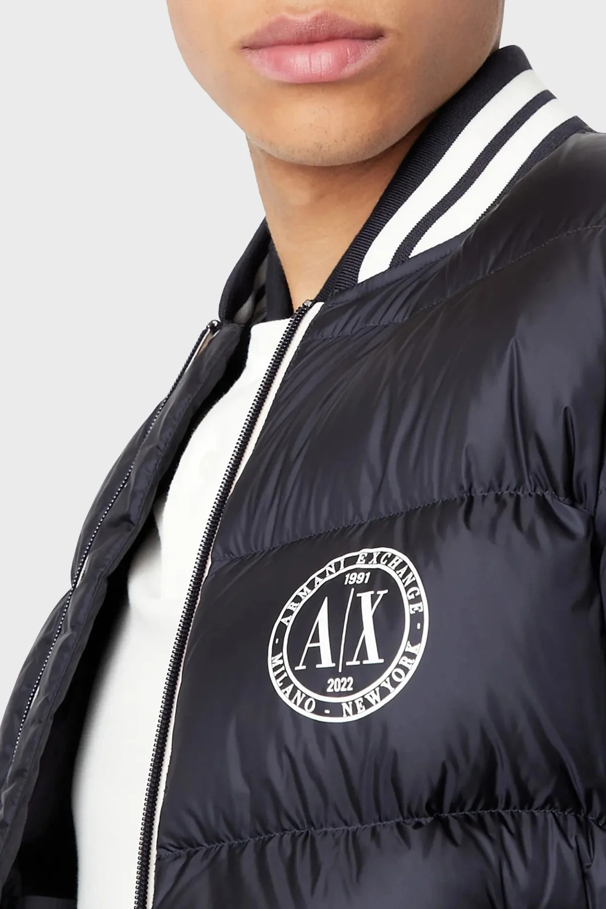 Armani Exchange Regular Fit Ördek Tüyü Dolgulu Şişme Erkek Mont 6LZBL8 ZNWRZ 1583 LACİVERT - 4