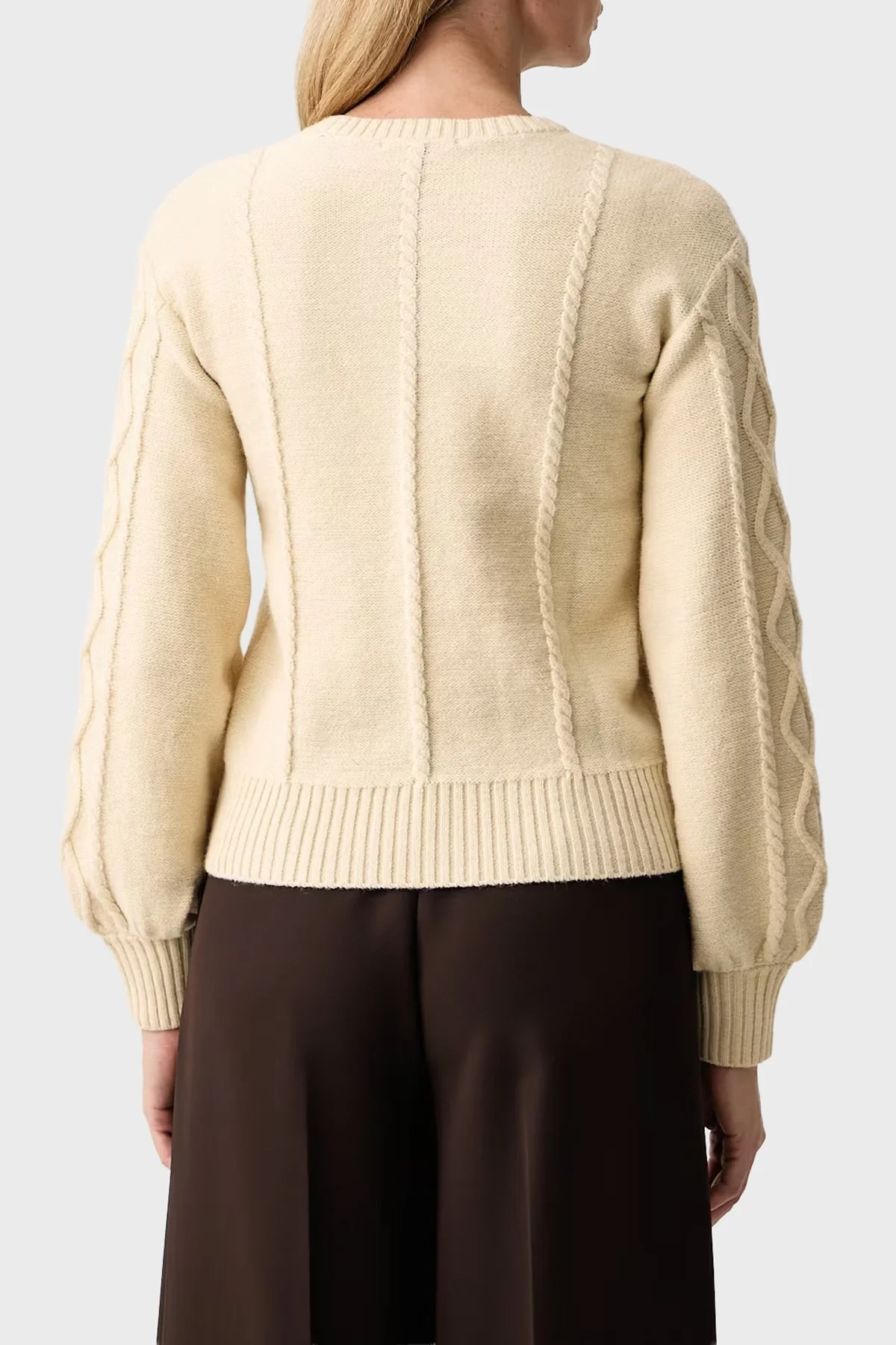 Armani Exchange Regular Fit Örgü Desenli V Yaka Kadın Kazak XW002893 AF25938 U1111 Bej - 3