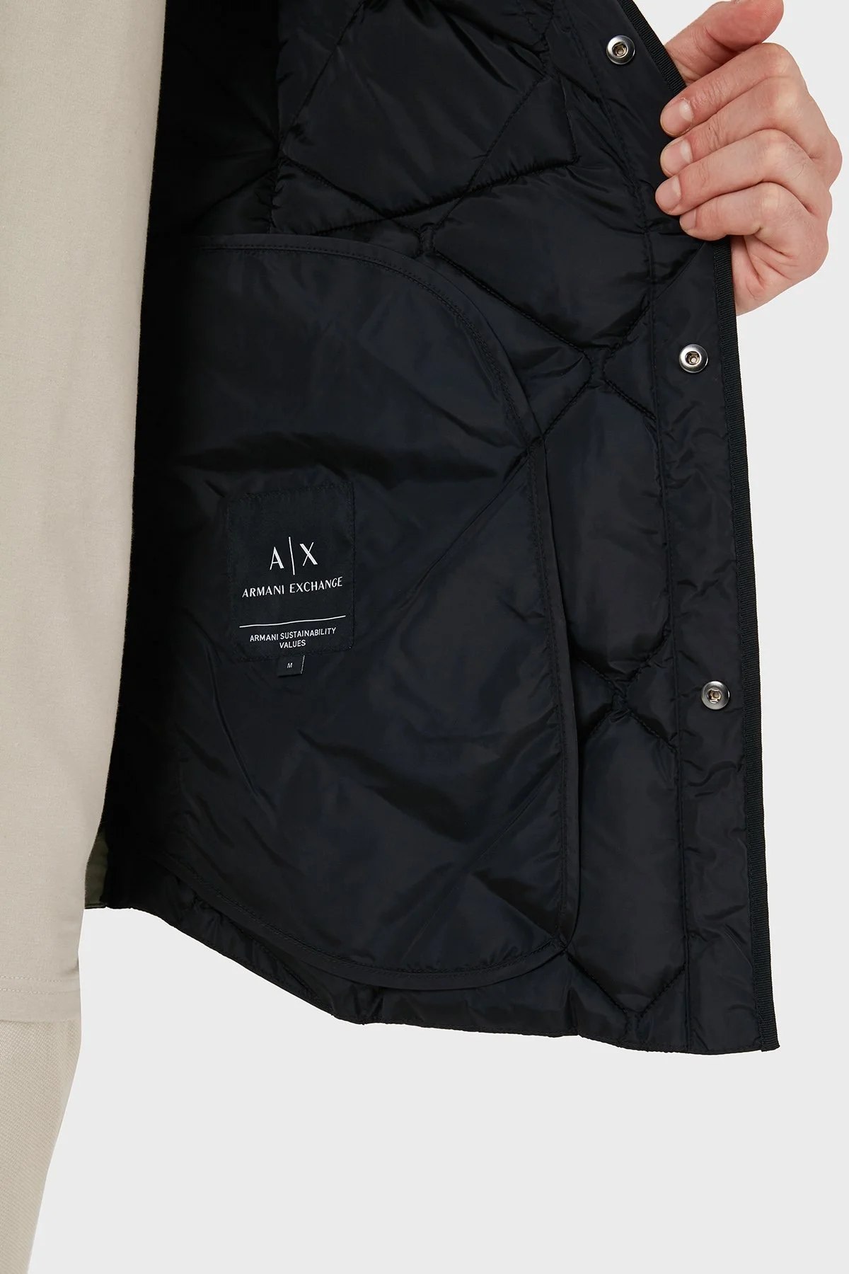 Armani Exchange Regular Fit Polo Yaka Göğüs Cep Detaylı Erkek Mont 6DZB04 ZN4XZ 1200 SİYAH - 4