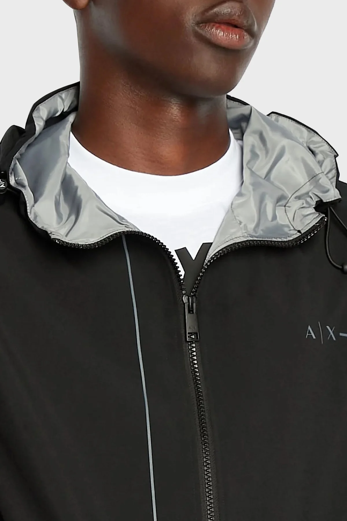 Armani Exchange Regular Fit Reflektörlü Kapüşonlu Erkek Mont 3RZB01 ZNB7Z 52AF SİYAH - 3