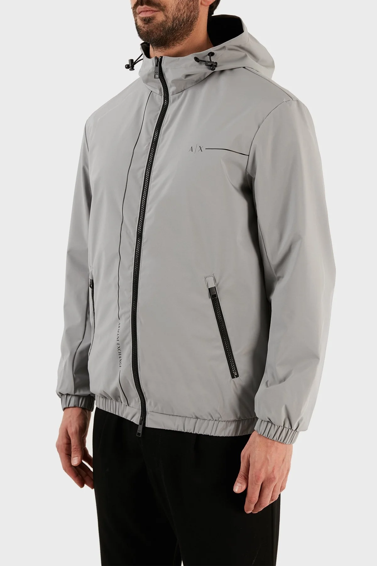 Armani Exchange Regular Fit Reflektörlü Kapüşonlu Erkek Mont 3RZB01 ZNB7Z 6911 GRİ - 2