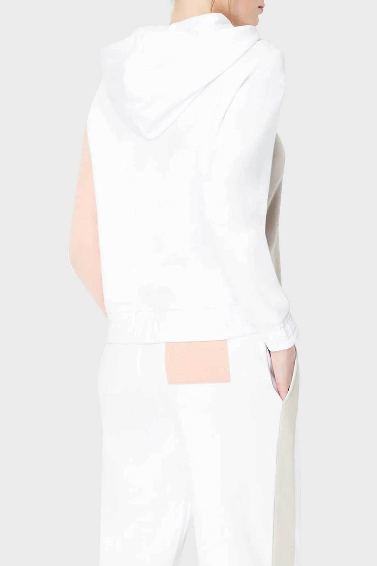 Armani Exchange Regular Fit Renk Bloklu Kapüşonlu % 100 Pamuk Bayan Sweat 3RYM79 YJDHZ 41BB GRİ - 2