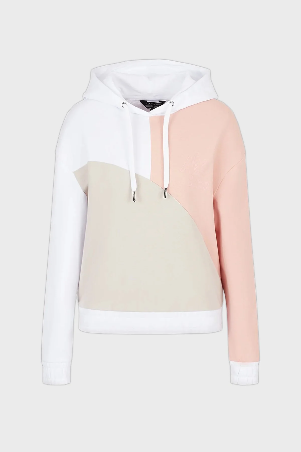 Armani Exchange Regular Fit Renk Bloklu Kapüşonlu % 100 Pamuk Bayan Sweat 3RYM79 YJDHZ 41BB GRİ - 5