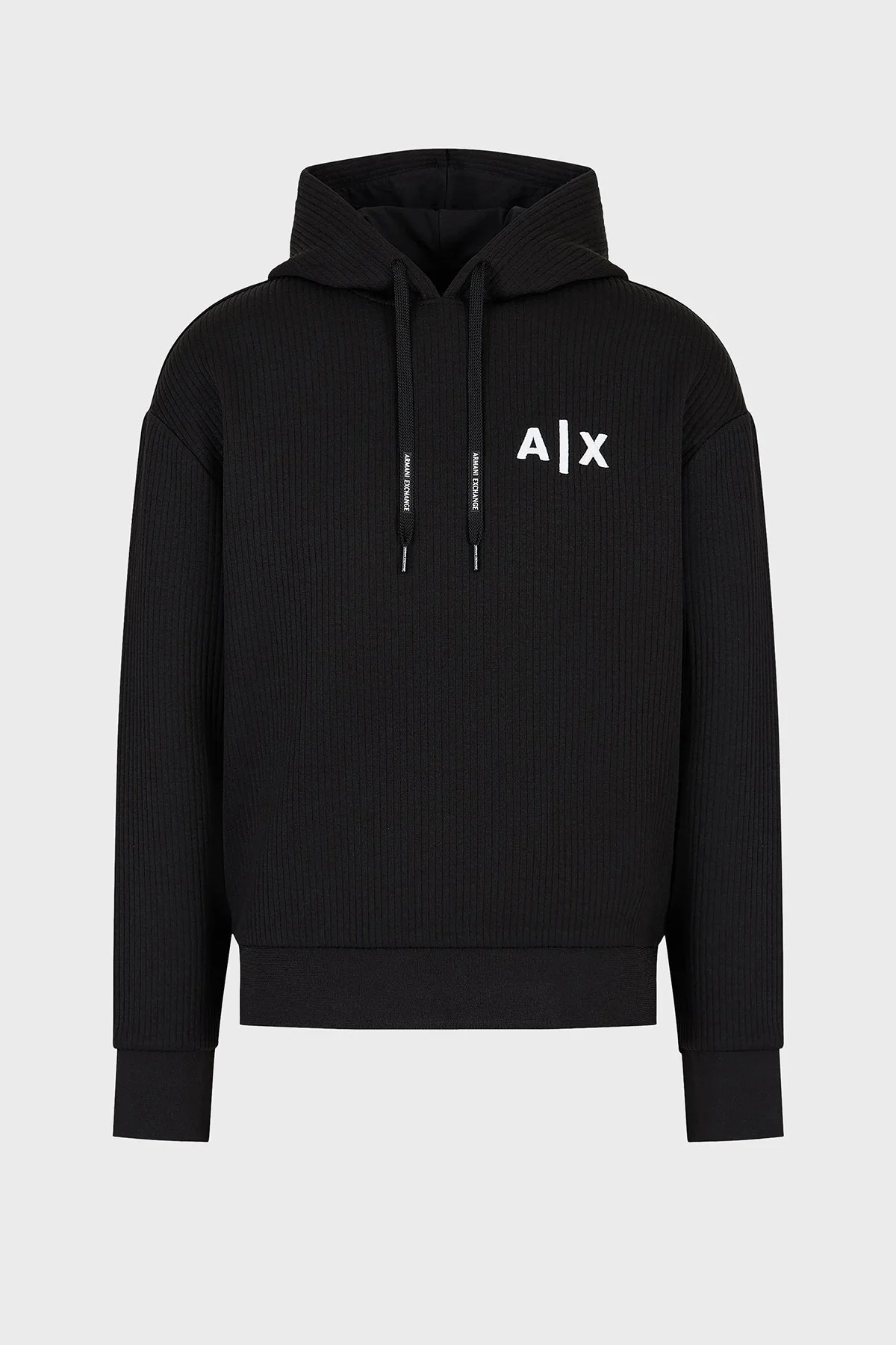 Armani Exchange Regular Fit Ribanalı Kapüşonlu Erkek Sweat 6RZMJA ZJDNZ 1200 SİYAH - 1