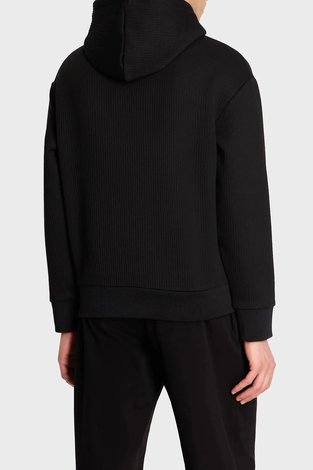 Armani Exchange Regular Fit Ribanalı Kapüşonlu Erkek Sweat 6RZMJA ZJDNZ 1200 SİYAH - 2