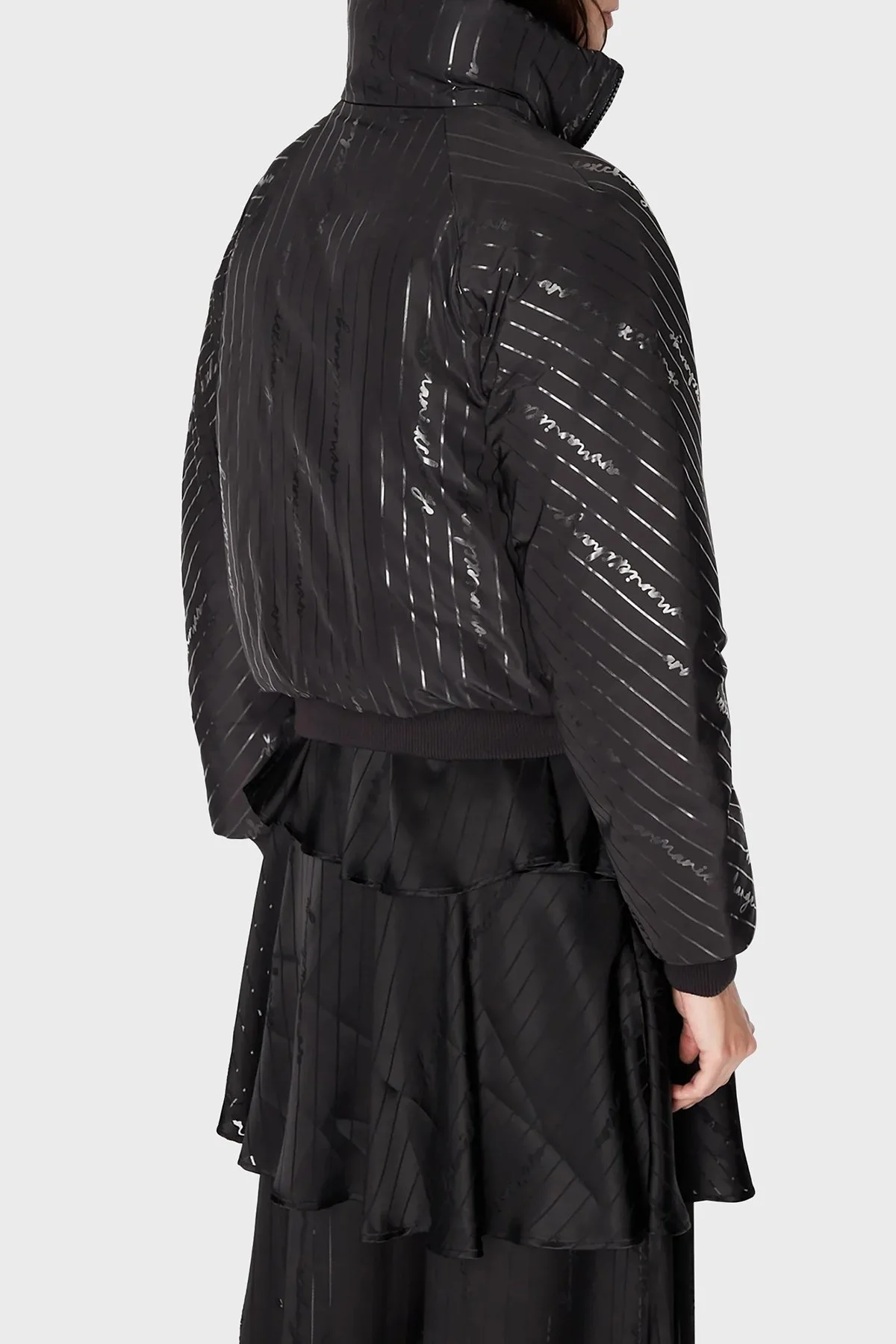 Armani Exchange Regular Fit Dik Yaka Bomber Şişme Bayan Mont 6RYB06 YN1MZ 02EL SİYAH - 2