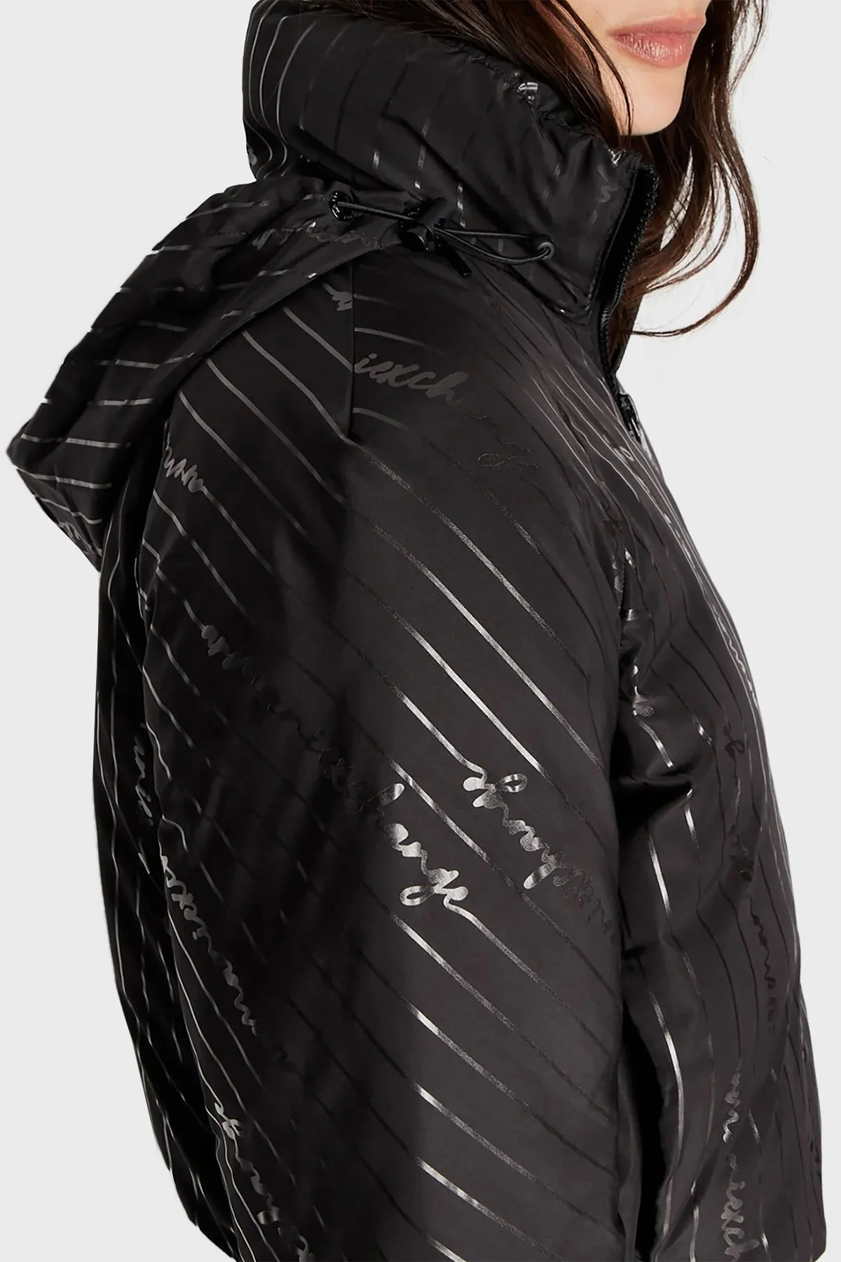 Armani Exchange Regular Fit Dik Yaka Bomber Şişme Bayan Mont 6RYB06 YN1MZ 02EL SİYAH - 4