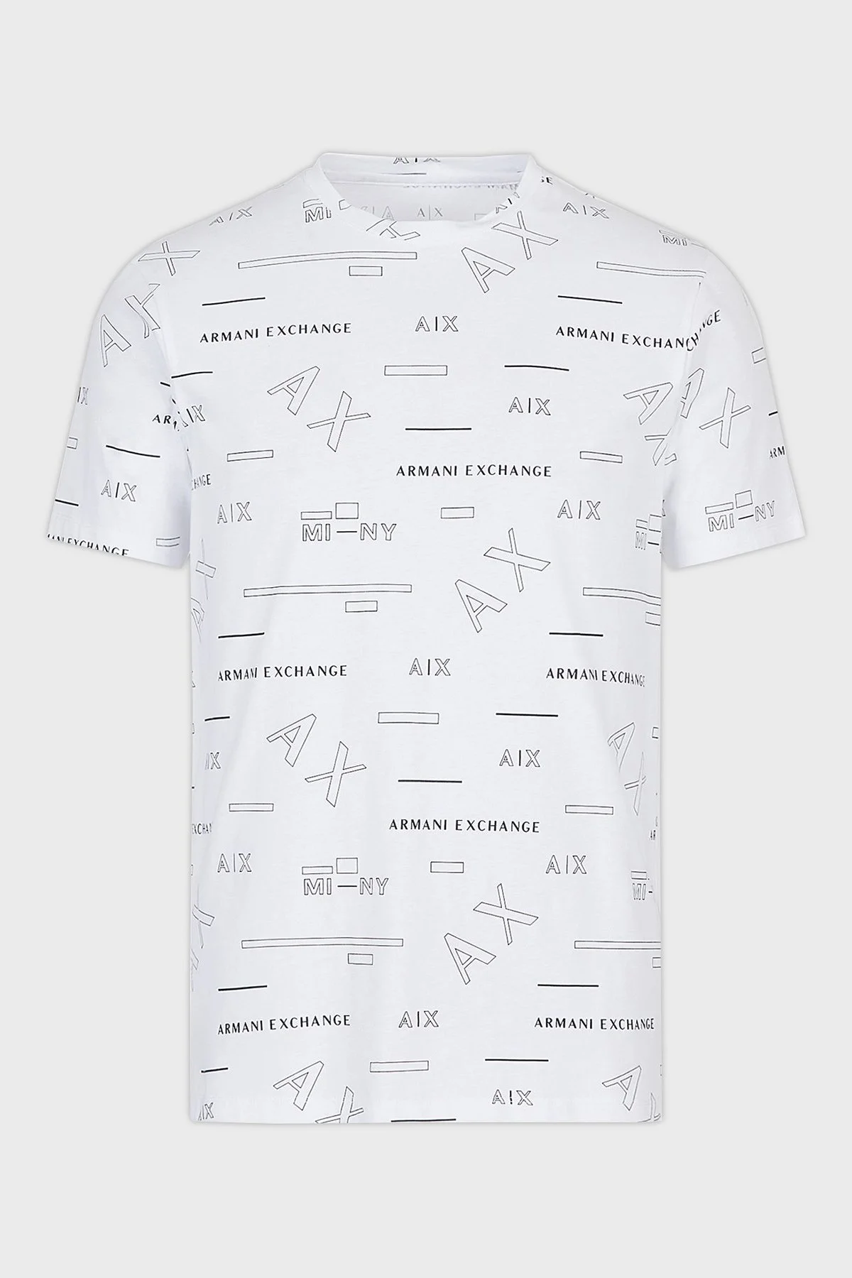Armani Exchange Regular Fit Tamamı Logo Baskılı Bisiklet Yaka % 100 Pamuk Erkek T Shirt 6LZTFE ZJ8EZ 21BD BEYAZ - 3