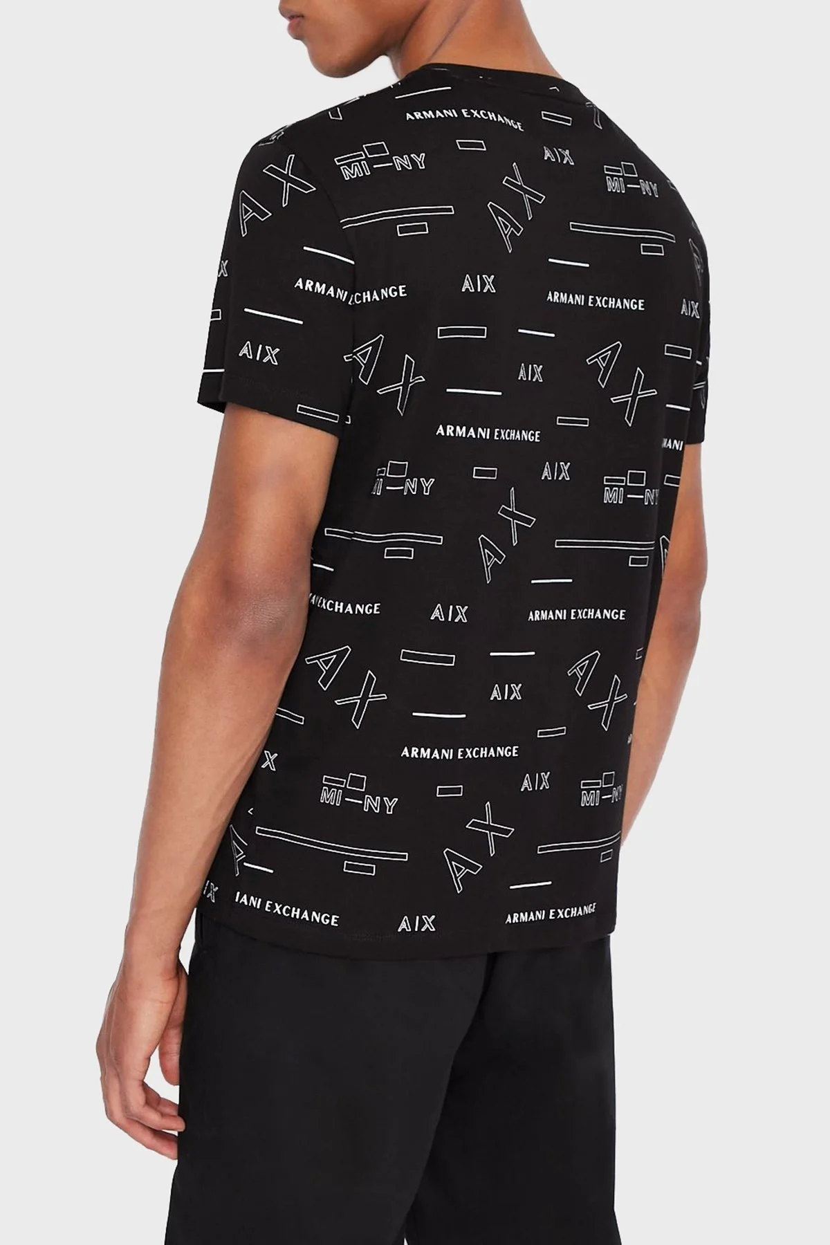 Armani Exchange Regular Fit Tamamı Baskılı Bisiklet Yaka % 100 Pamuk Erkek T Shirt 6LZTFE ZJ8EZ 22AP SİYAH - 3