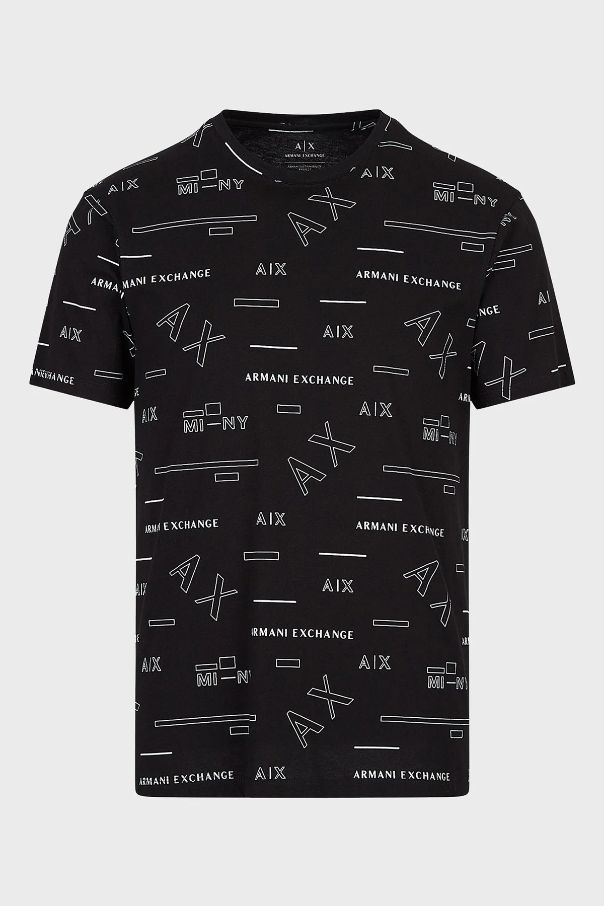 Armani Exchange Regular Fit Tamamı Baskılı Bisiklet Yaka % 100 Pamuk Erkek T Shirt 6LZTFE ZJ8EZ 22AP SİYAH - 4