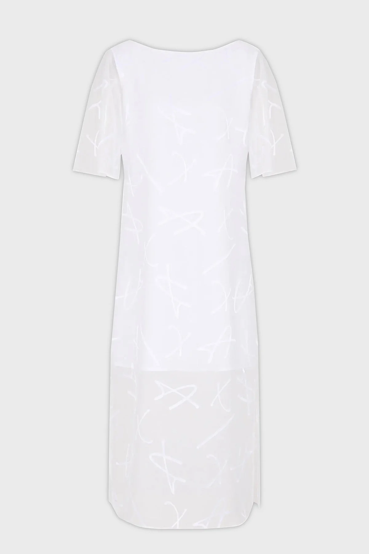 Armani Exchange Regular Fit Yırtmaçlı Transparan Midi Bayan Elbise 3RYA26 YN2KZ 1000 BEYAZ - 4