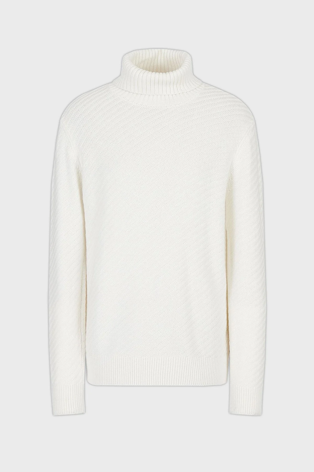 Armani Exchange Regular Fit Yün Karışımlı Balıkçı Yaka Triko Erkek Kazak 6LZM1L ZMY1Z 1100 BEYAZ - 4