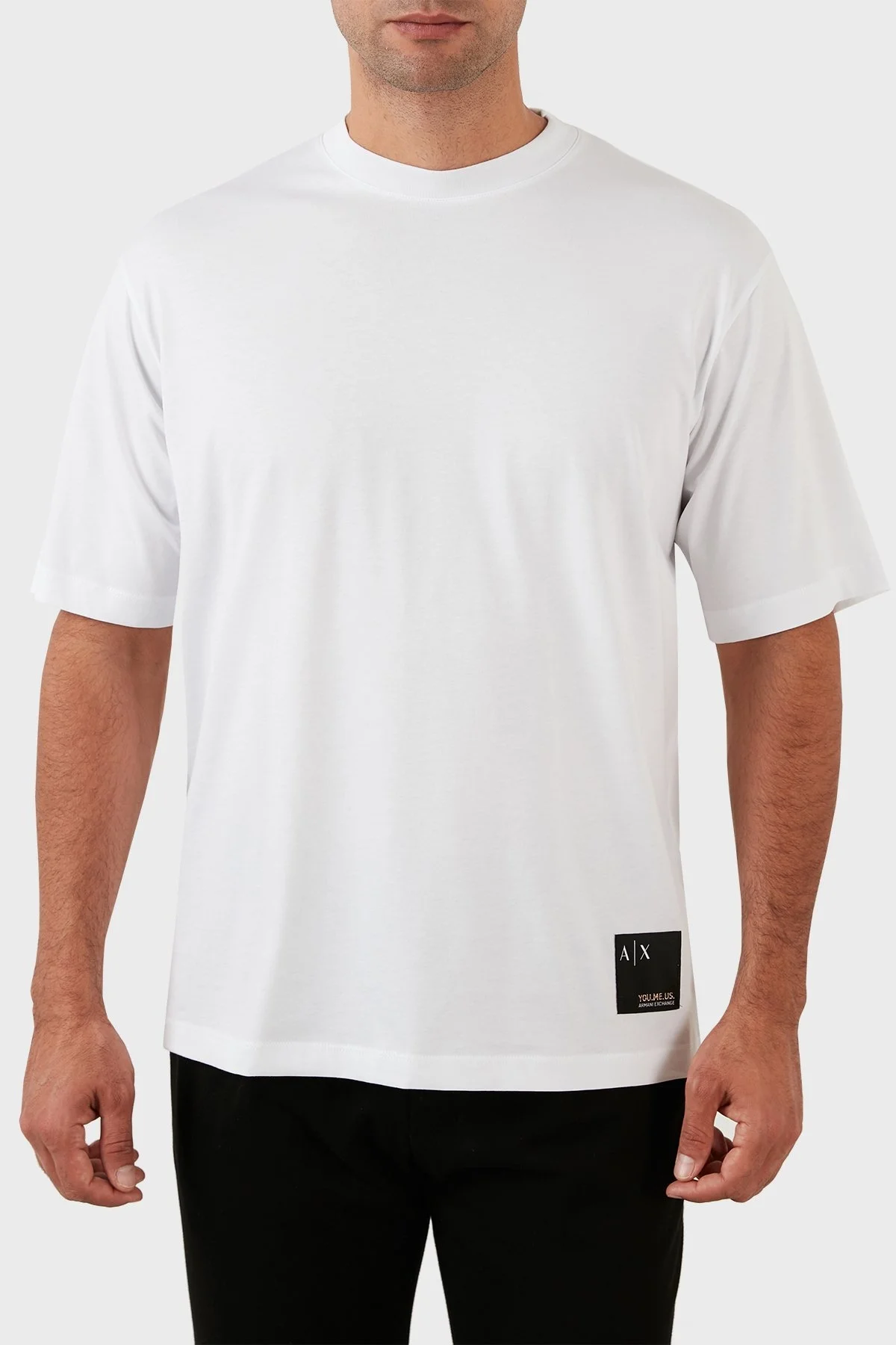 Armani Exchange Relaxed Fit Bisiklet Yaka % 100 Pamuk Erkek T Shirt 6LZMAZ ZJFCZ 1100 BEYAZ - 1