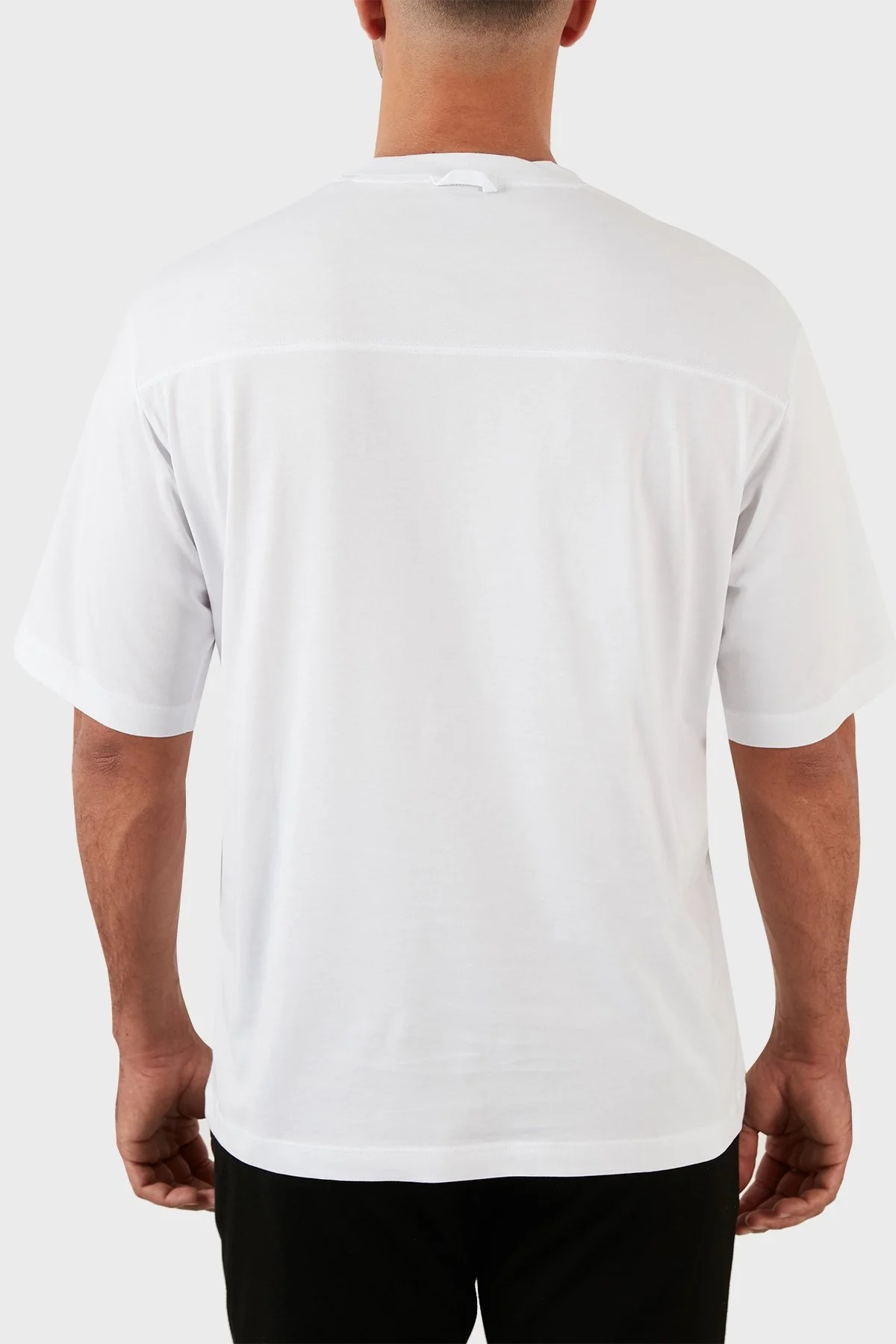 Armani Exchange Relaxed Fit Bisiklet Yaka % 100 Pamuk Erkek T Shirt 6LZMAZ ZJFCZ 1100 BEYAZ - 2