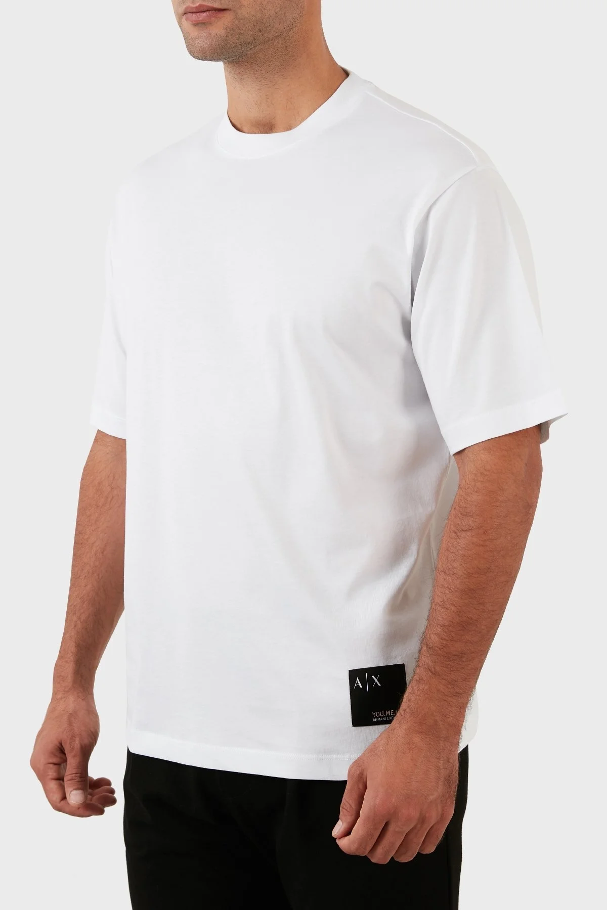 Armani Exchange Relaxed Fit Bisiklet Yaka % 100 Pamuk Erkek T Shirt 6LZMAZ ZJFCZ 1100 BEYAZ - 3