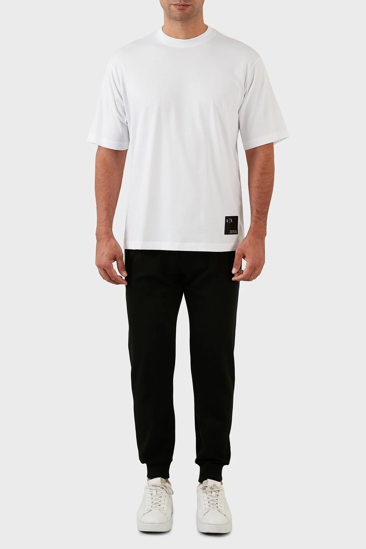 Armani Exchange Relaxed Fit Bisiklet Yaka % 100 Pamuk Erkek T Shirt 6LZMAZ ZJFCZ 1100 BEYAZ - 5