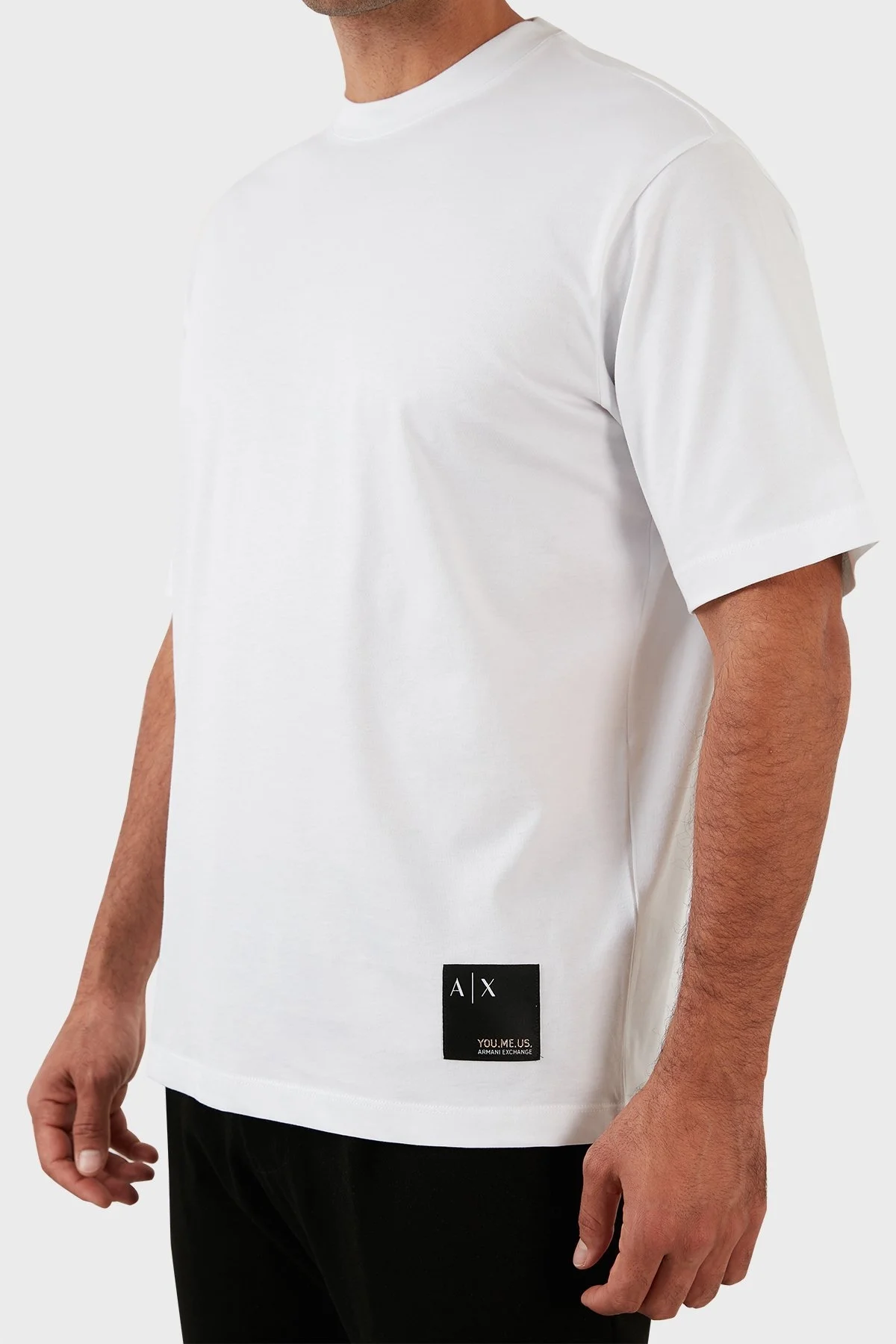 Armani Exchange Relaxed Fit Bisiklet Yaka % 100 Pamuk Erkek T Shirt 6LZMAZ ZJFCZ 1100 BEYAZ - 6