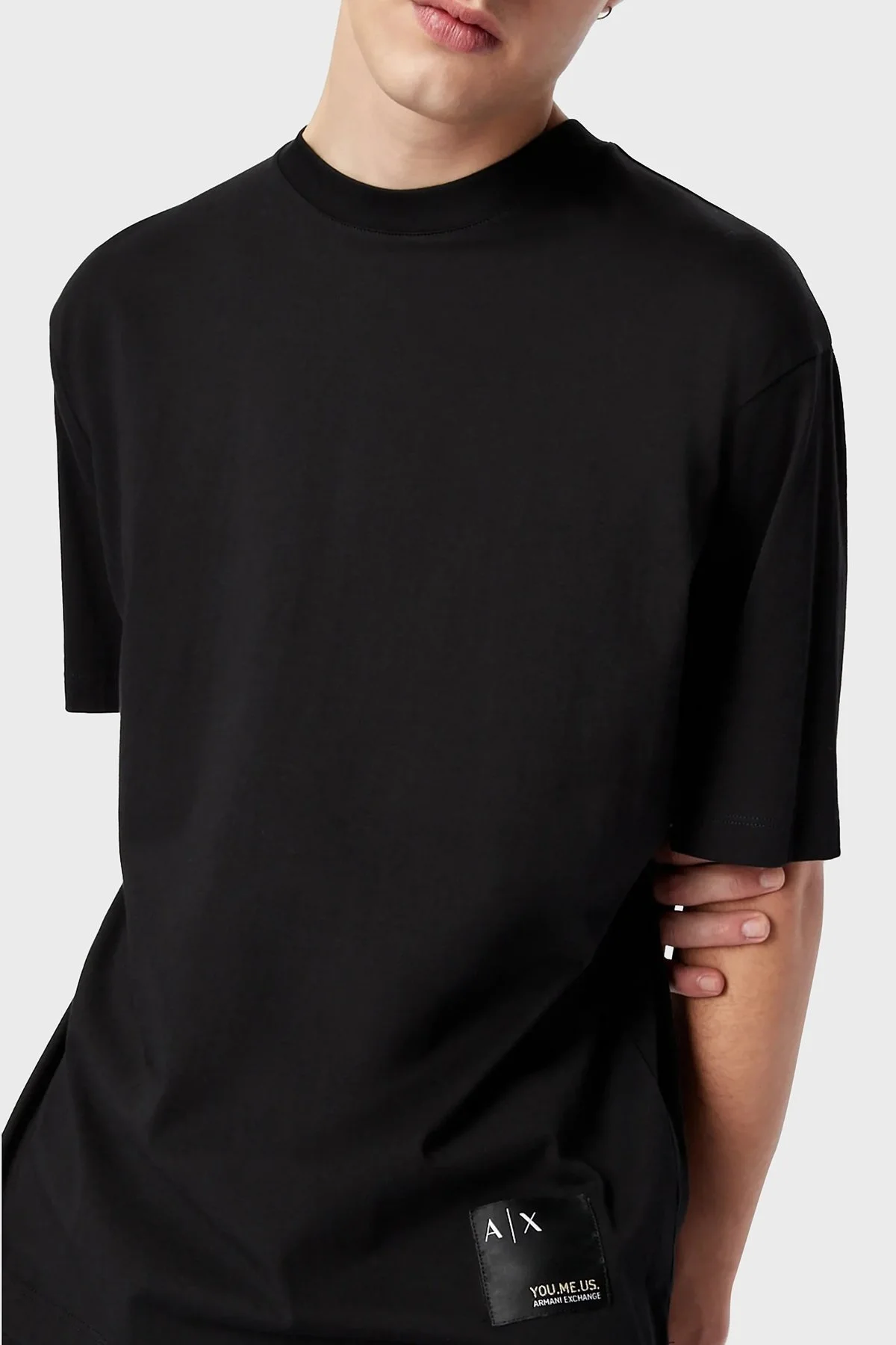 Armani Exchange Relaxed Fit Bisiklet Yaka % 100 Pamuk Erkek T Shirt 6LZMAZ ZJFCZ 1200 SİYAH - 3