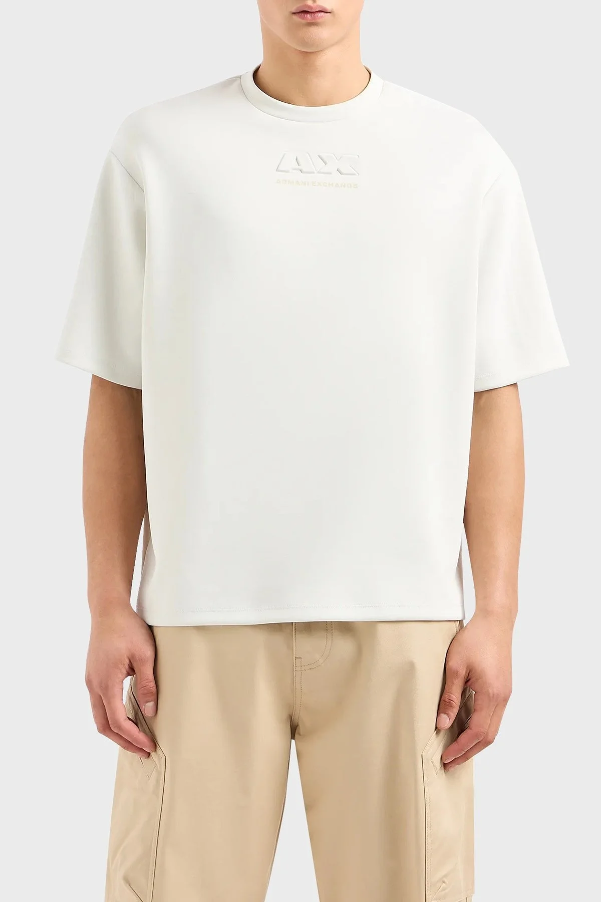 Armani Exchange Relaxed Fit Bisiklet Yaka Erkek T Shirt 3DZMAC ZJUBZ 1116 BEYAZ - 1