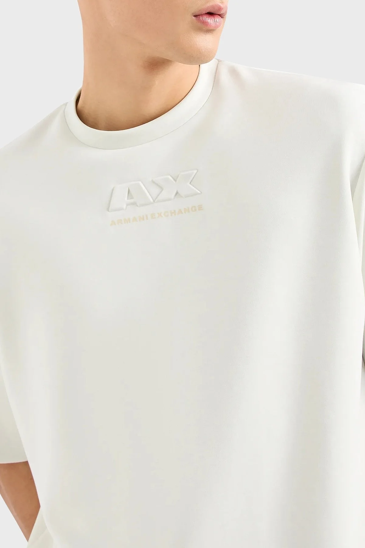 Armani Exchange Relaxed Fit Bisiklet Yaka Erkek T Shirt 3DZMAC ZJUBZ 1116 BEYAZ - 4