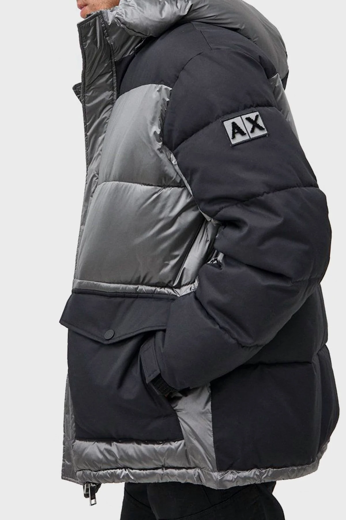 Armani Exchange Relaxed Fit Çıkarılabilir Kapüşonlu Şişme Erkek Mont 6LZK34 ZNWHZ 7900 SİYAH - 2