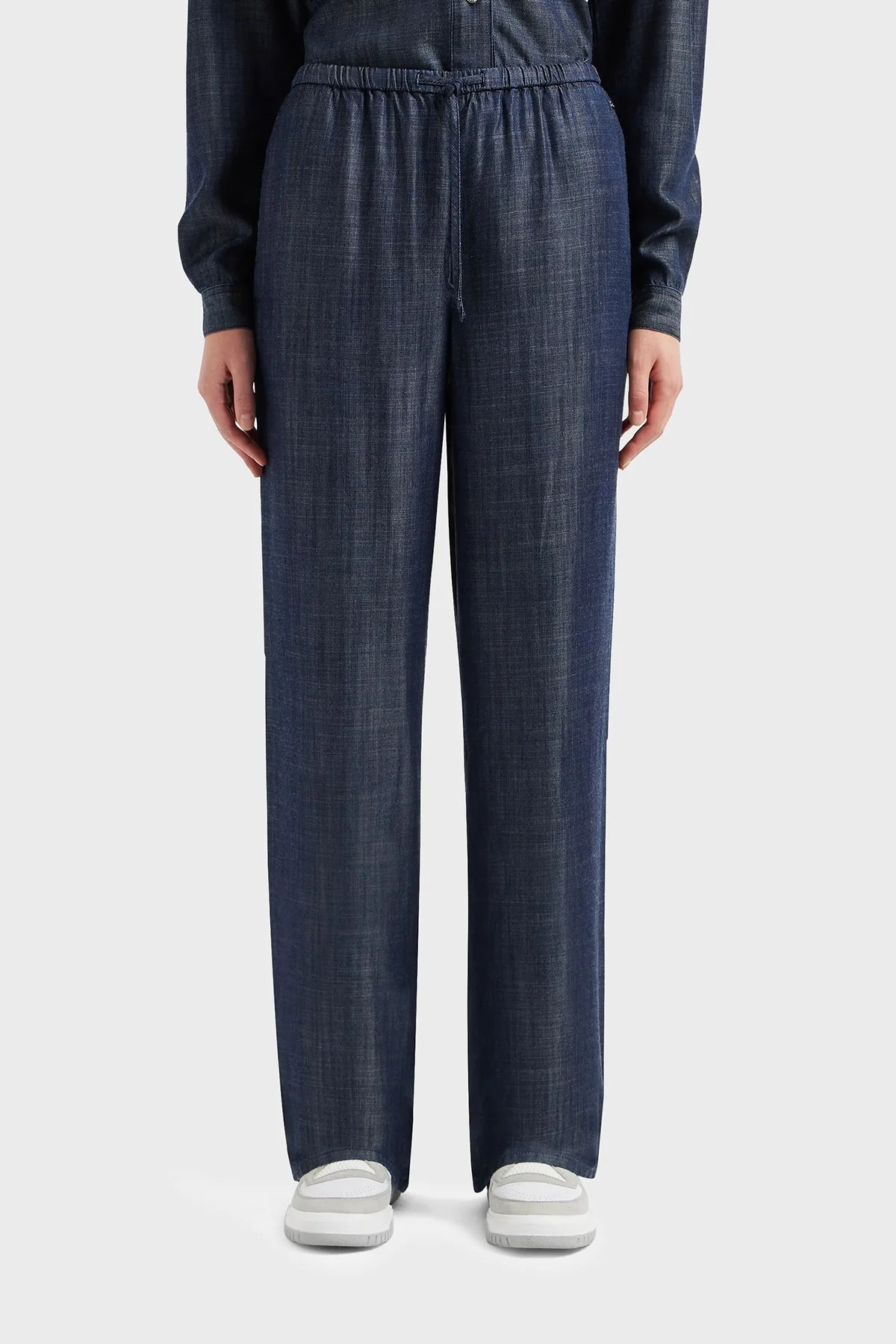 Armani Exchange Relaxed Fit Geniş Paça Casual Bayan Pantolon 3DYP16 Y15PZ 1500 MAVİ - 2