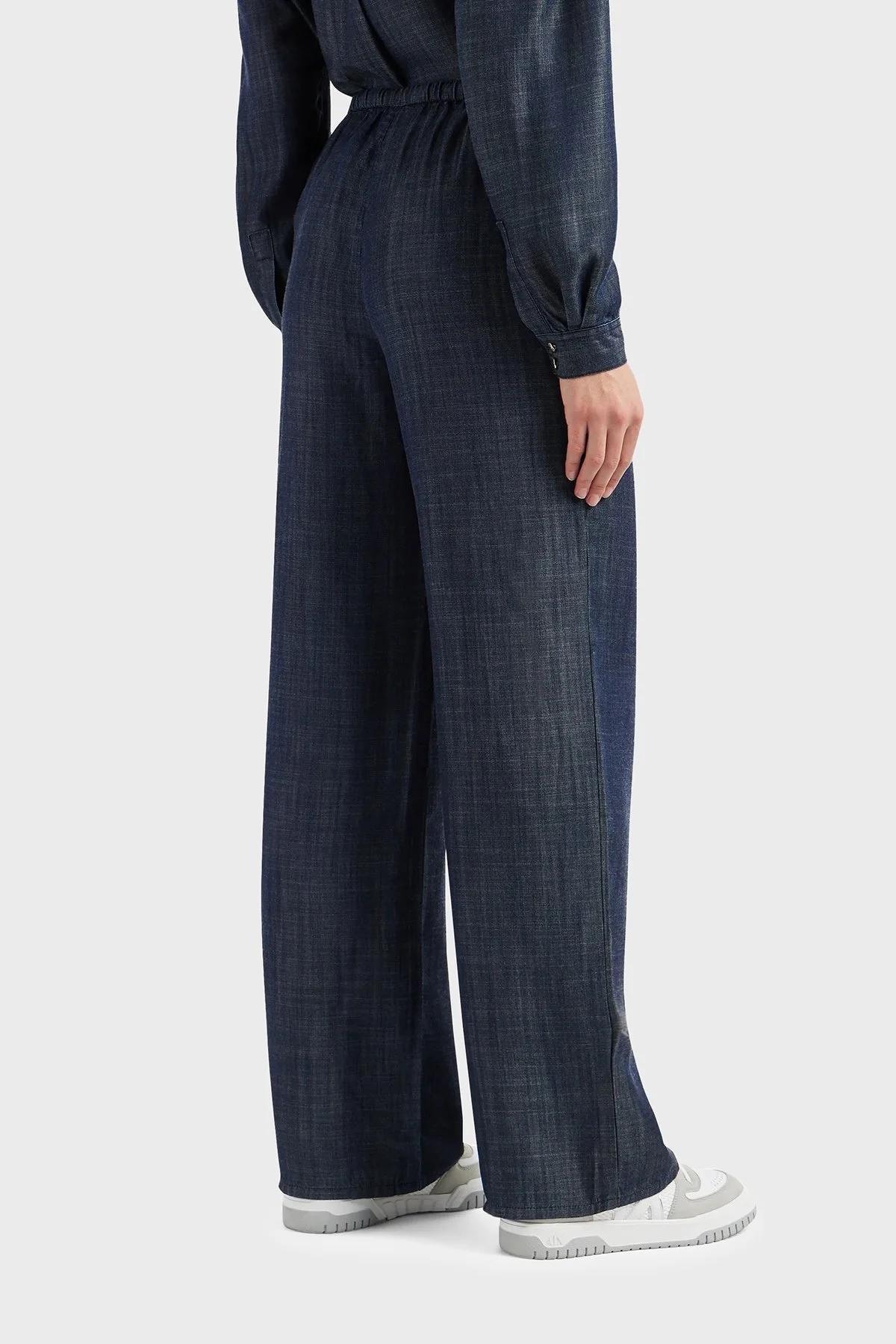 Armani Exchange Relaxed Fit Geniş Paça Casual Bayan Pantolon 3DYP16 Y15PZ 1500 MAVİ - 3