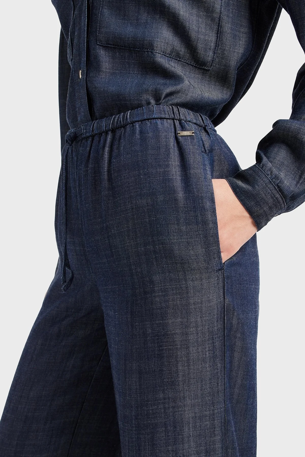 Armani Exchange Relaxed Fit Geniş Paça Casual Bayan Pantolon 3DYP16 Y15PZ 1500 MAVİ - 9