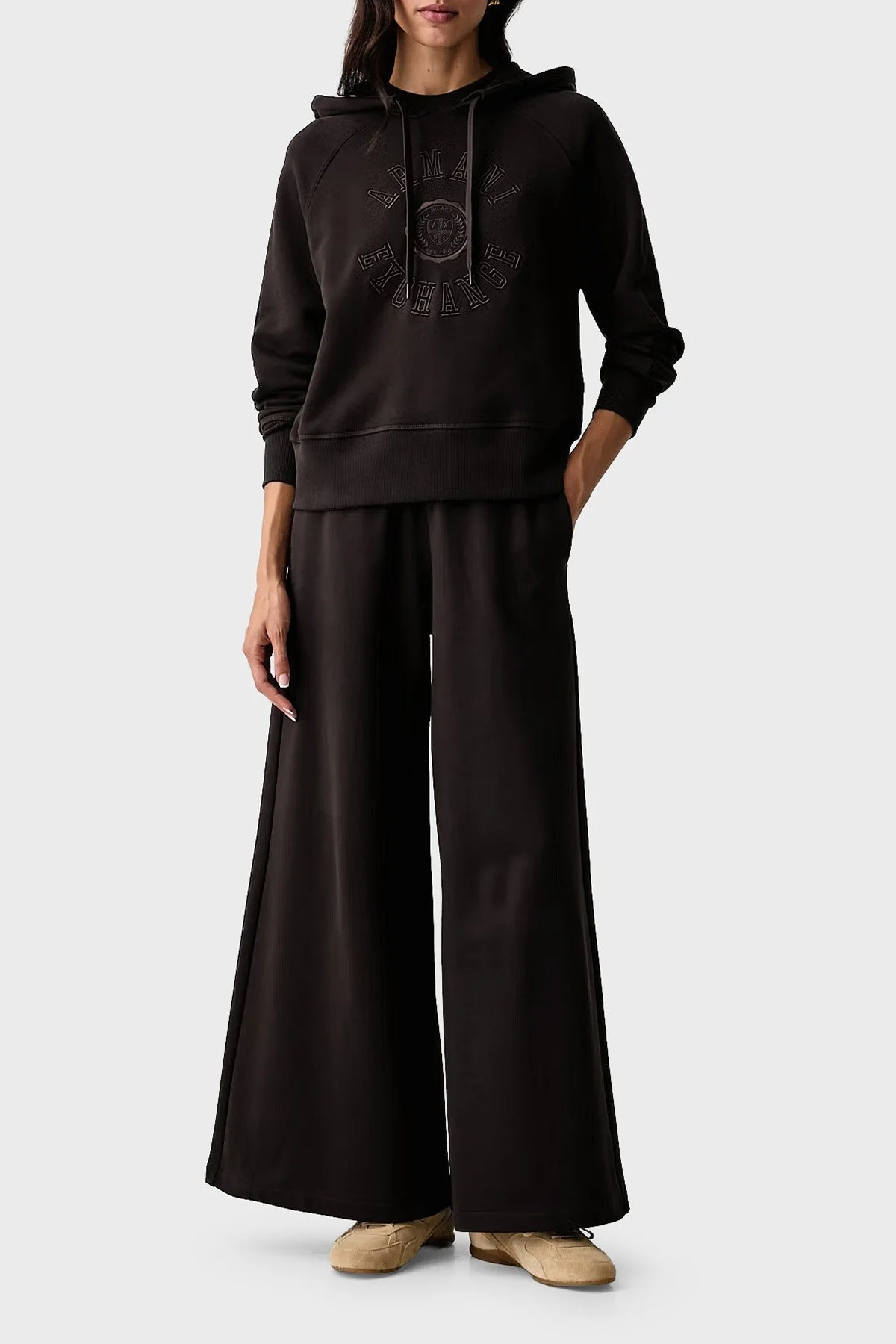 Armani Exchange Relaxed Fit Geniş Paça Kadın Pantolon XW002663 AF25527 U6032 Kahve - 1