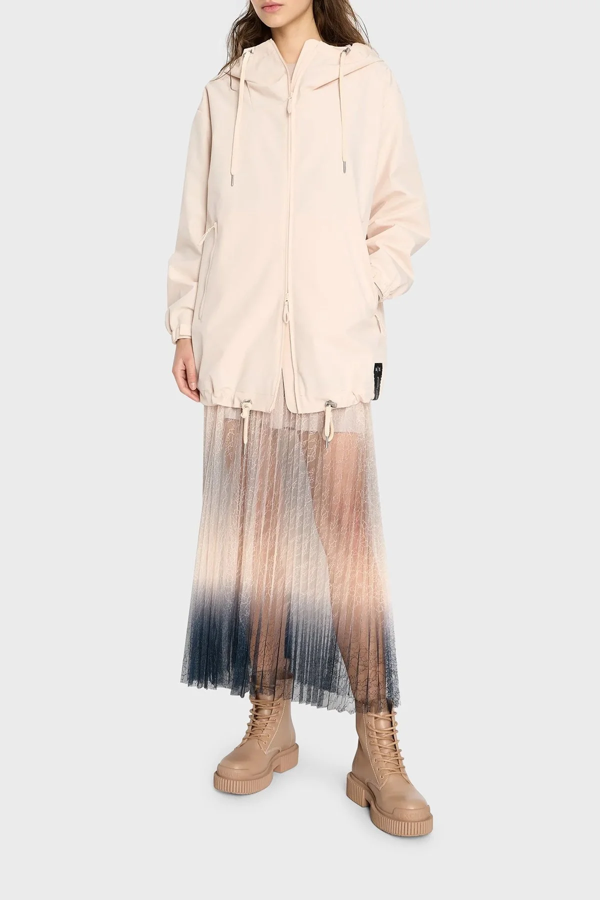 Armani Exchange Relaxed Fit Kapüşonlu Bayan Ceket 3DYB08 YNYFZ 14BD PUDRA - 7