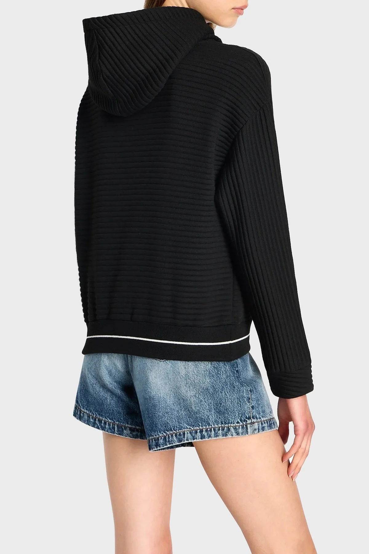 Armani Exchange Relaxed Fit Kapüşonlu Bayan Sweat 6RYM77 YJDXZ 1200 SİYAH - 2