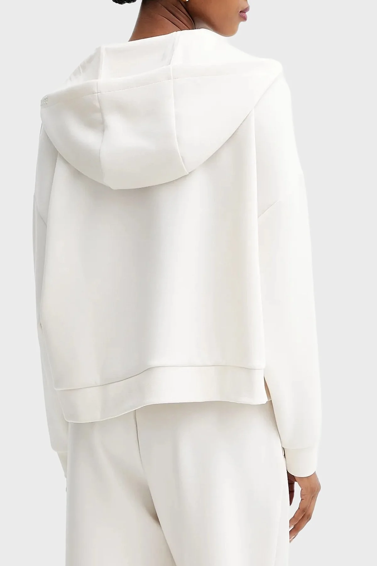 Armani Exchange Relaxed Fit Kapüşonlu Yaka Kanguru Cepli Bayan Sweat XW000980 AF16111 U1003 EKRU - 3