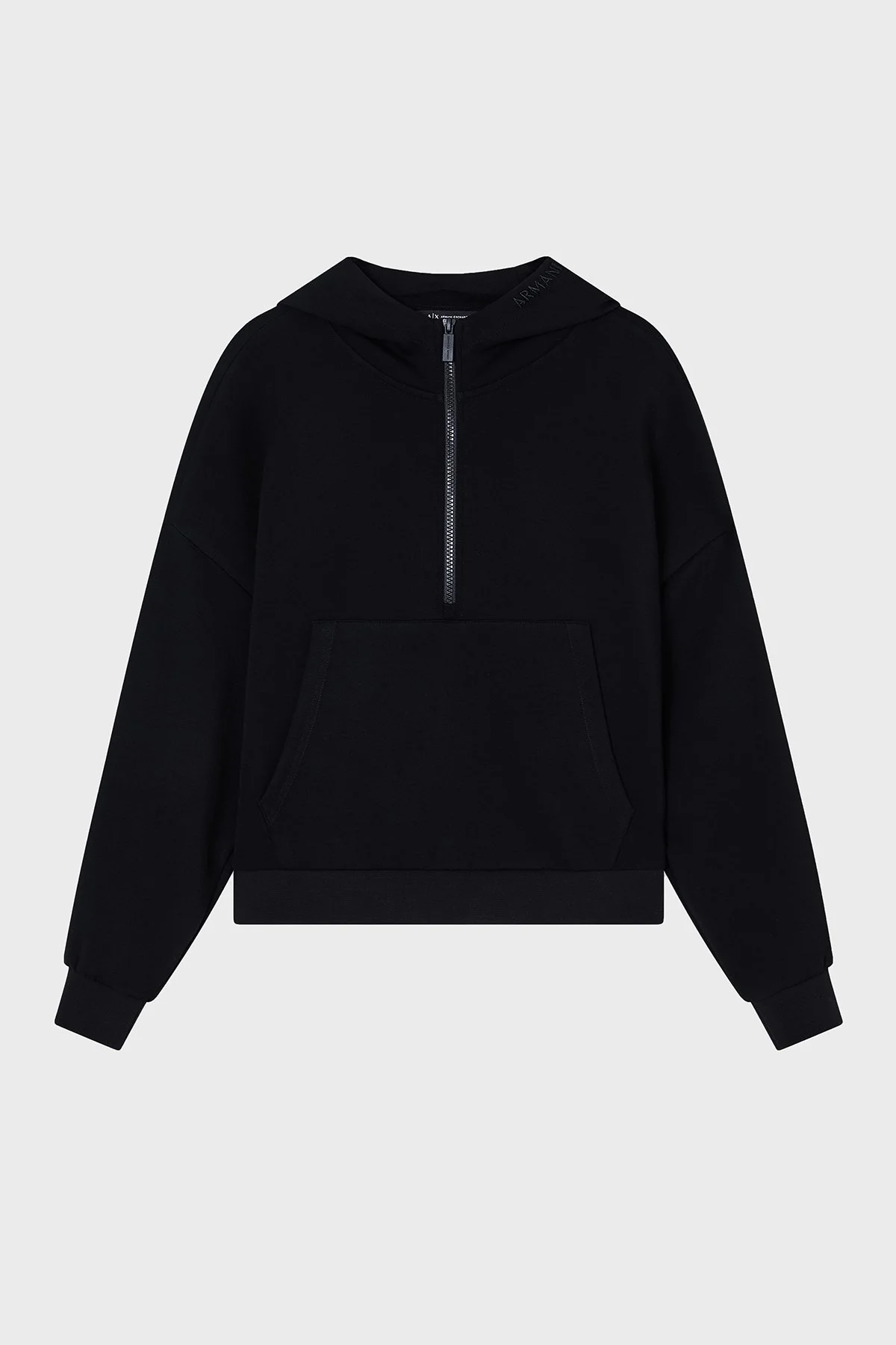 Armani Exchange Relaxed Fit Kapüşonlu Yaka Kanguru Cepli Kadın Sweat XW000980 AF16111 UC001 Siyah - 5