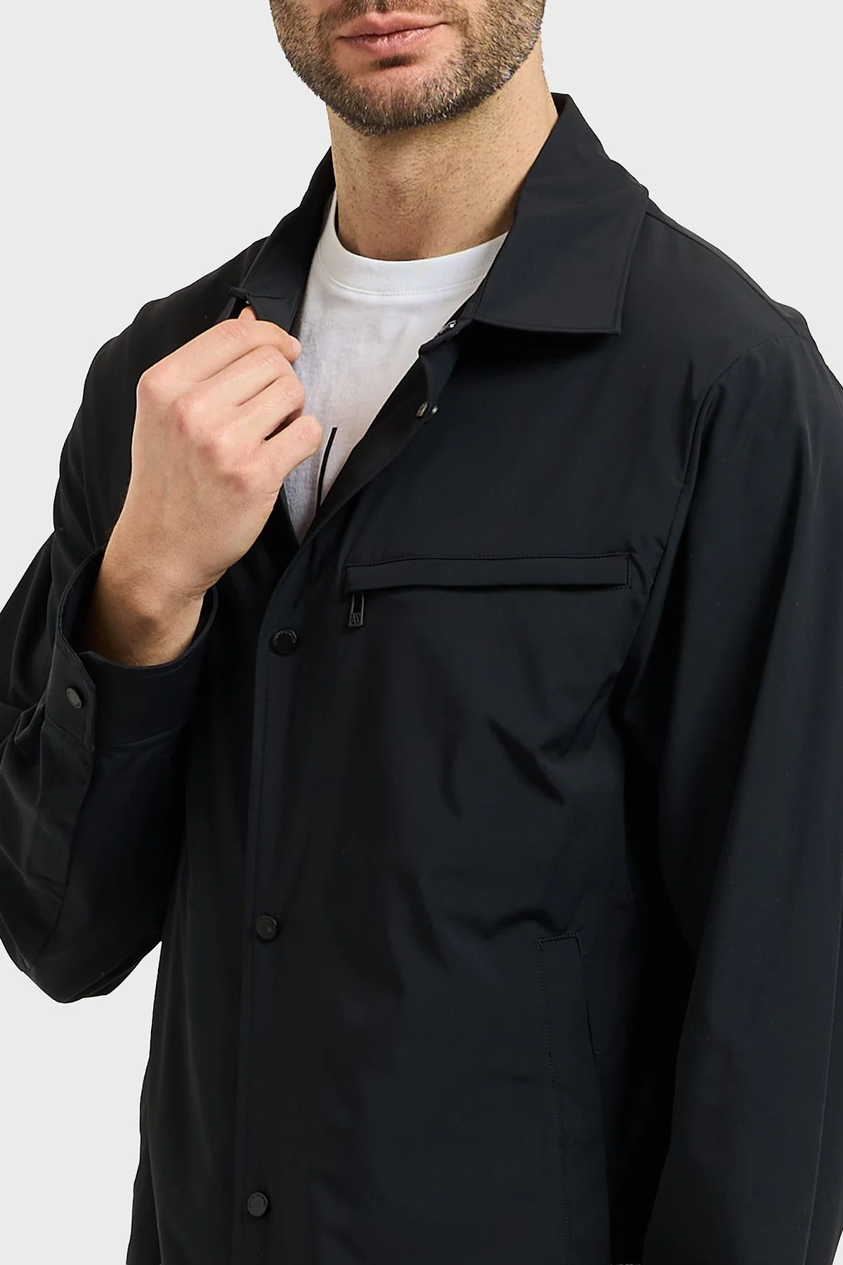 Armani Exchange Relaxed Fit Klasik Yaka Düğmeli Erkek Ceket XM002818 AF22572 UC001 SİYAH - 4