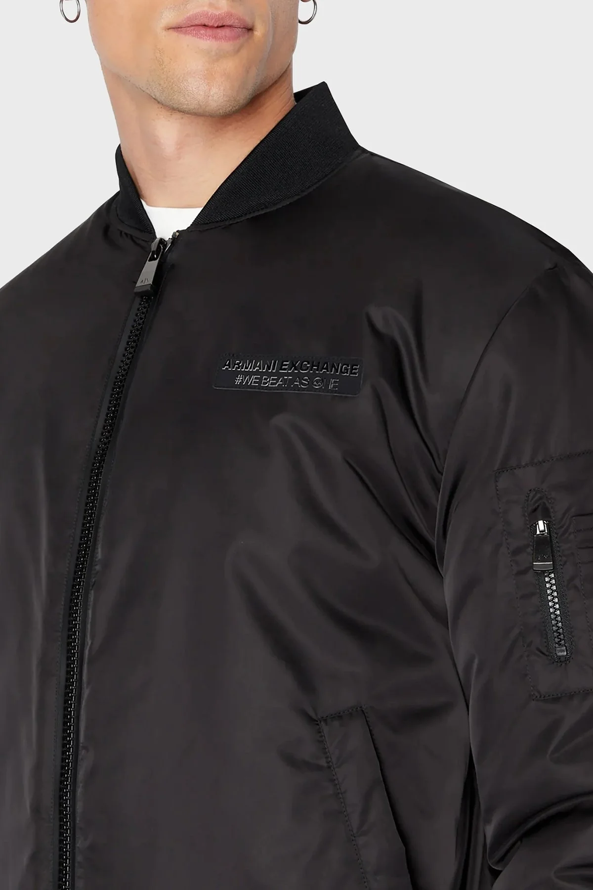 Armani Exchange Relaxed Fit Kolej Yaka Bomber Erkek Ceket 6RZB12 ZNJ7Z 1200 SİYAH - 4