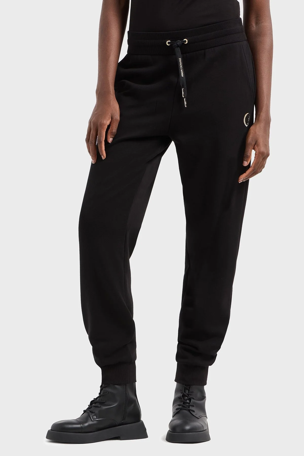 Armani Exchange Relaxed Fit Lastikli Bel Ribanalı Paça Jogger Bayan Pantolon XW000319 AF12217 UC001 SİYAH - 6