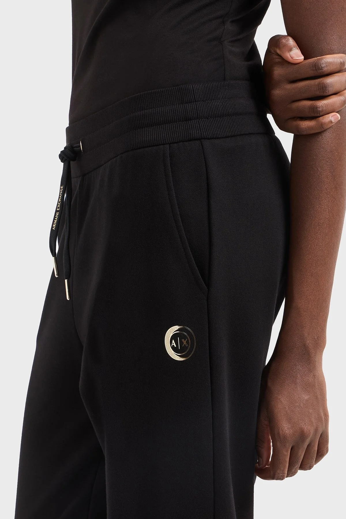 Armani Exchange Relaxed Fit Lastikli Bel Ribanalı Paça Jogger Bayan Pantolon XW000319 AF12217 UC001 SİYAH - 9