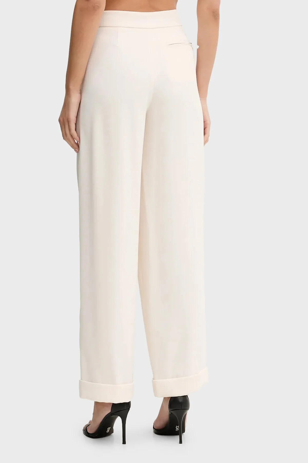 Armani Exchange Relaxed Fit Yüksek Bel Geniş Paça Bayan Pantolon XW001826 AF16125 U1003 BEYAZ - 4