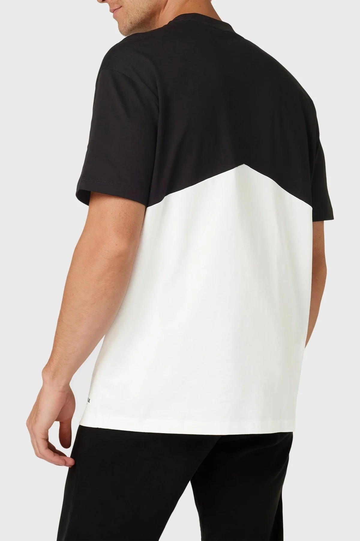 Armani Exchange Renk Bloklu % 100 Pamuk Regular Fit Sıfır Yaka Erkek T Shirt 6RZMLC ZJ9JZ 22CG SİYAH-BEYAZ - 2