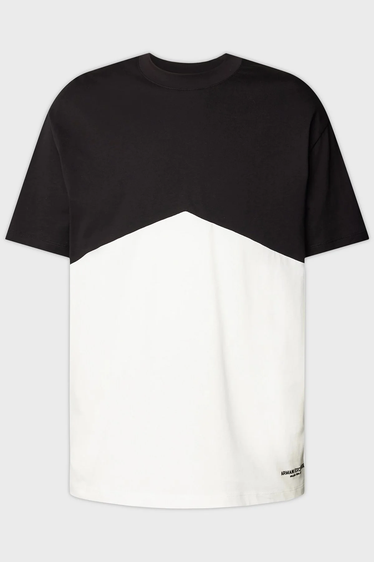 Armani Exchange Renk Bloklu % 100 Pamuk Regular Fit Sıfır Yaka Erkek T Shirt 6RZMLC ZJ9JZ 22CG SİYAH-BEYAZ - 4