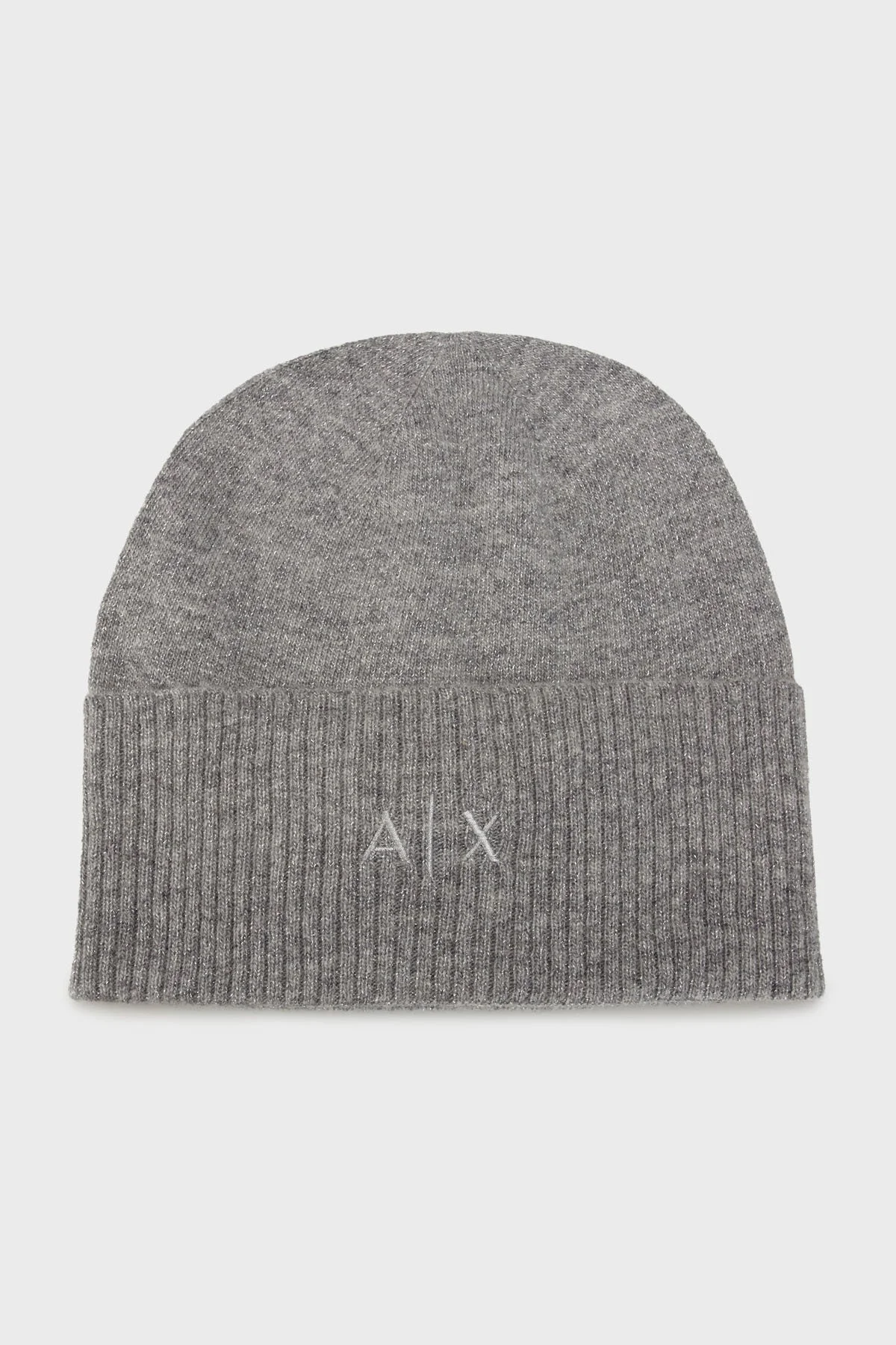 Armani Exchange Simli Yün Karışımlı Örme Bayan Bere XW001519 AF16181 M8086 GRİ - 1