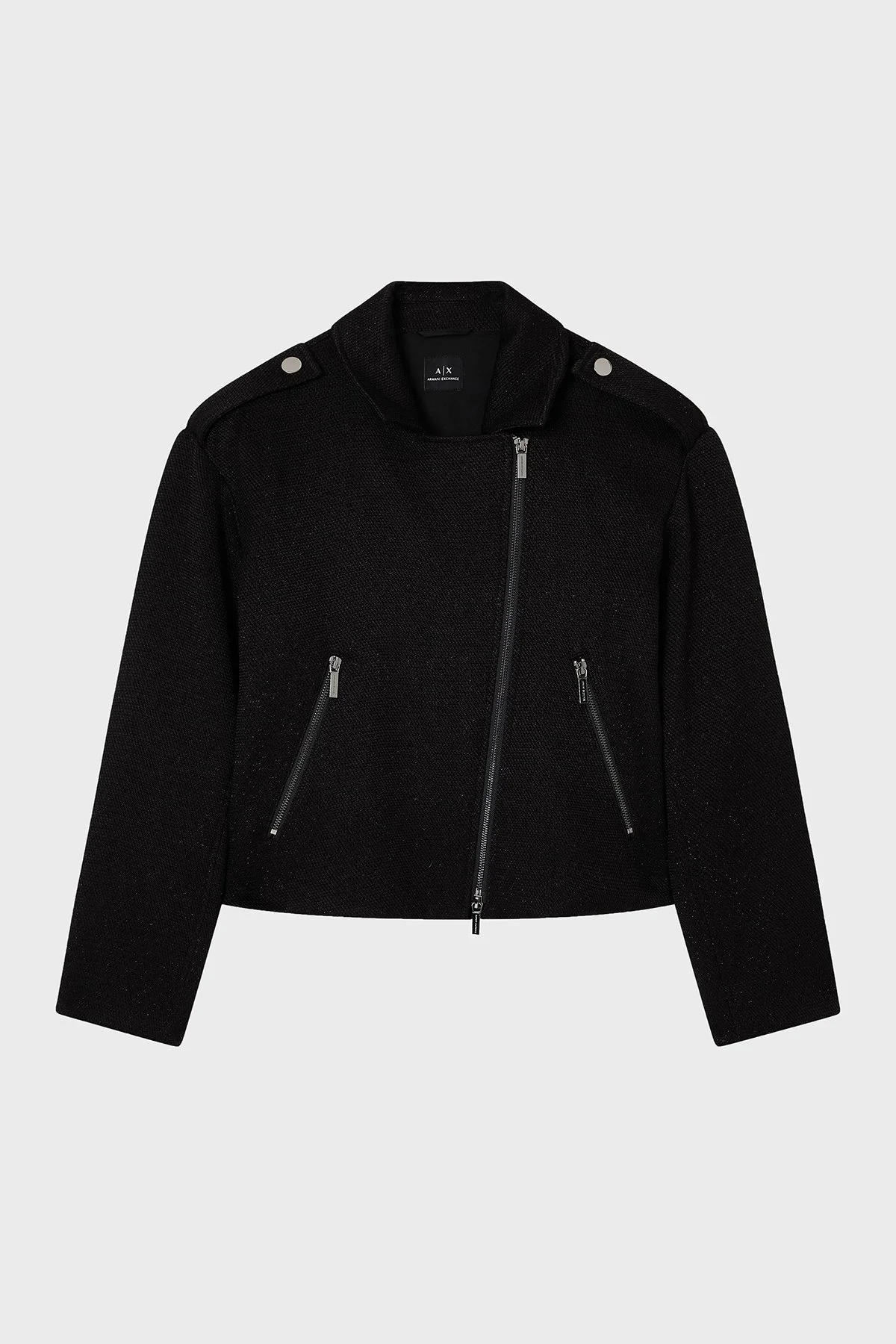 Armani Exchange Slim Fit Apaş Yaka Simli Dokuma Bayan Ceket XW001236 AF16198 UC001 SİYAH - 5