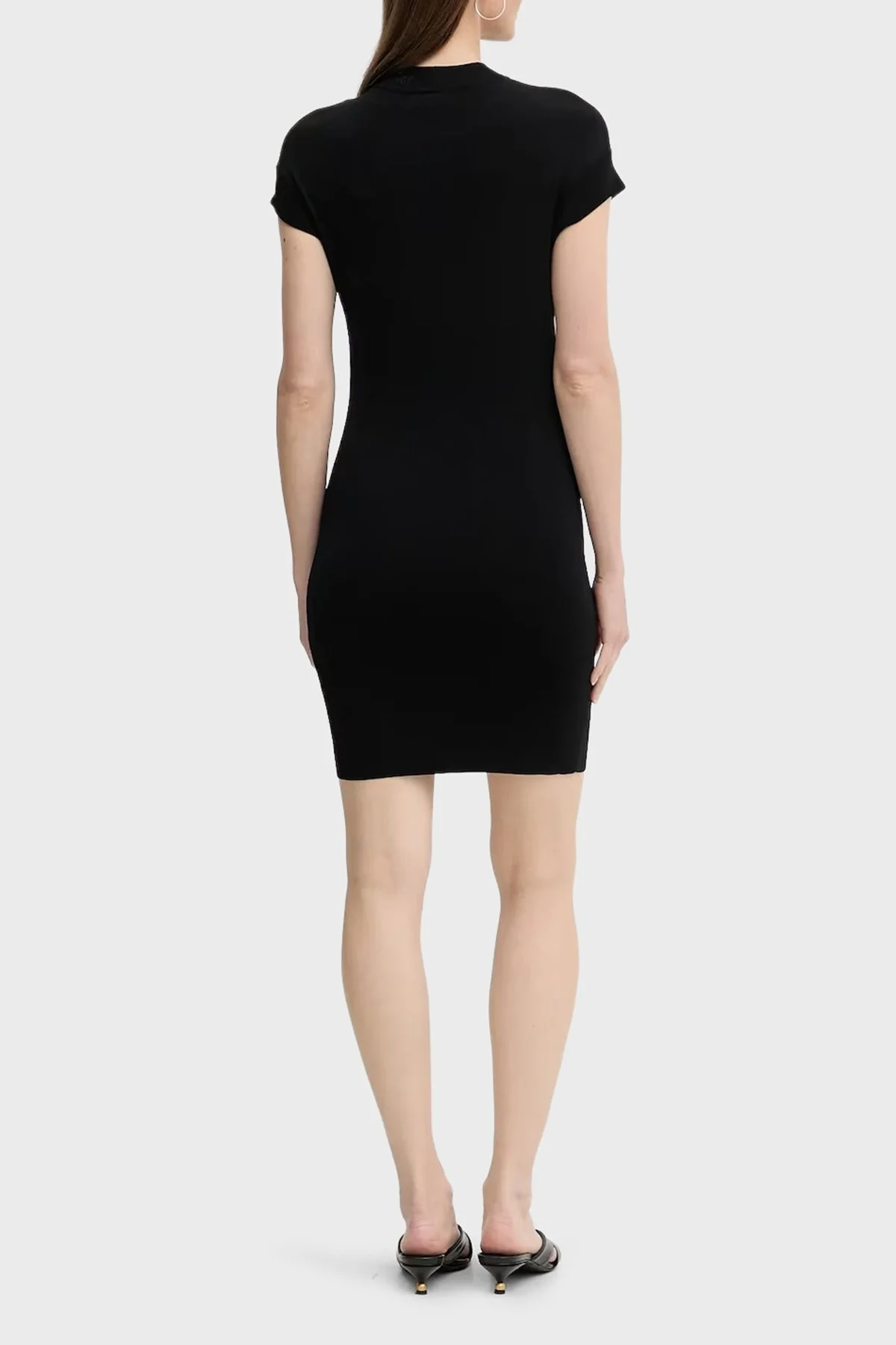 Armani Exchange Slim Fit Bisiklet Yaka Kısa Kollu Mini Bayan Elbise XW000764 AF10352 UC001 SİYAH - 3