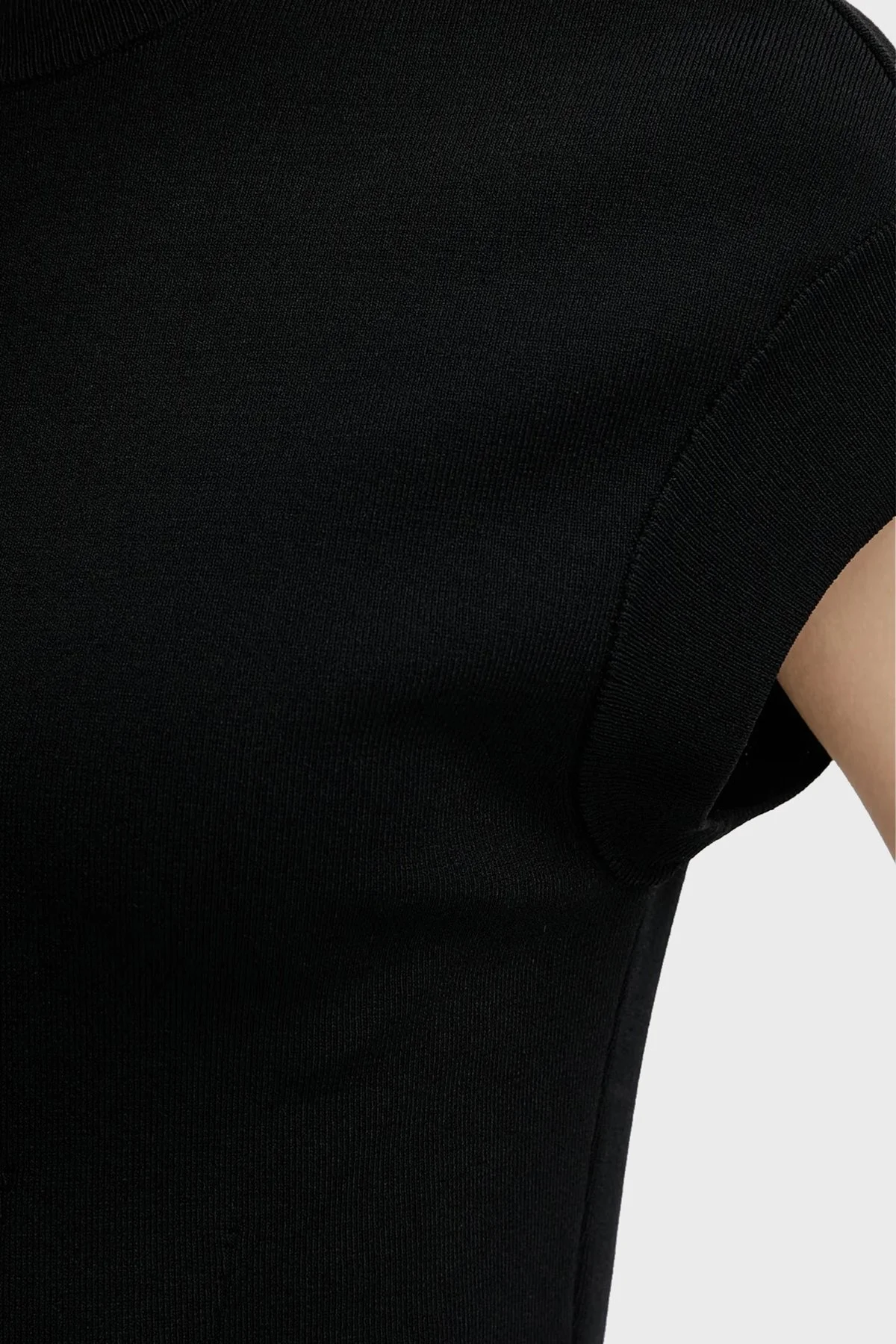 Armani Exchange Slim Fit Bisiklet Yaka Kısa Kollu Mini Bayan Elbise XW000764 AF10352 UC001 SİYAH - 5