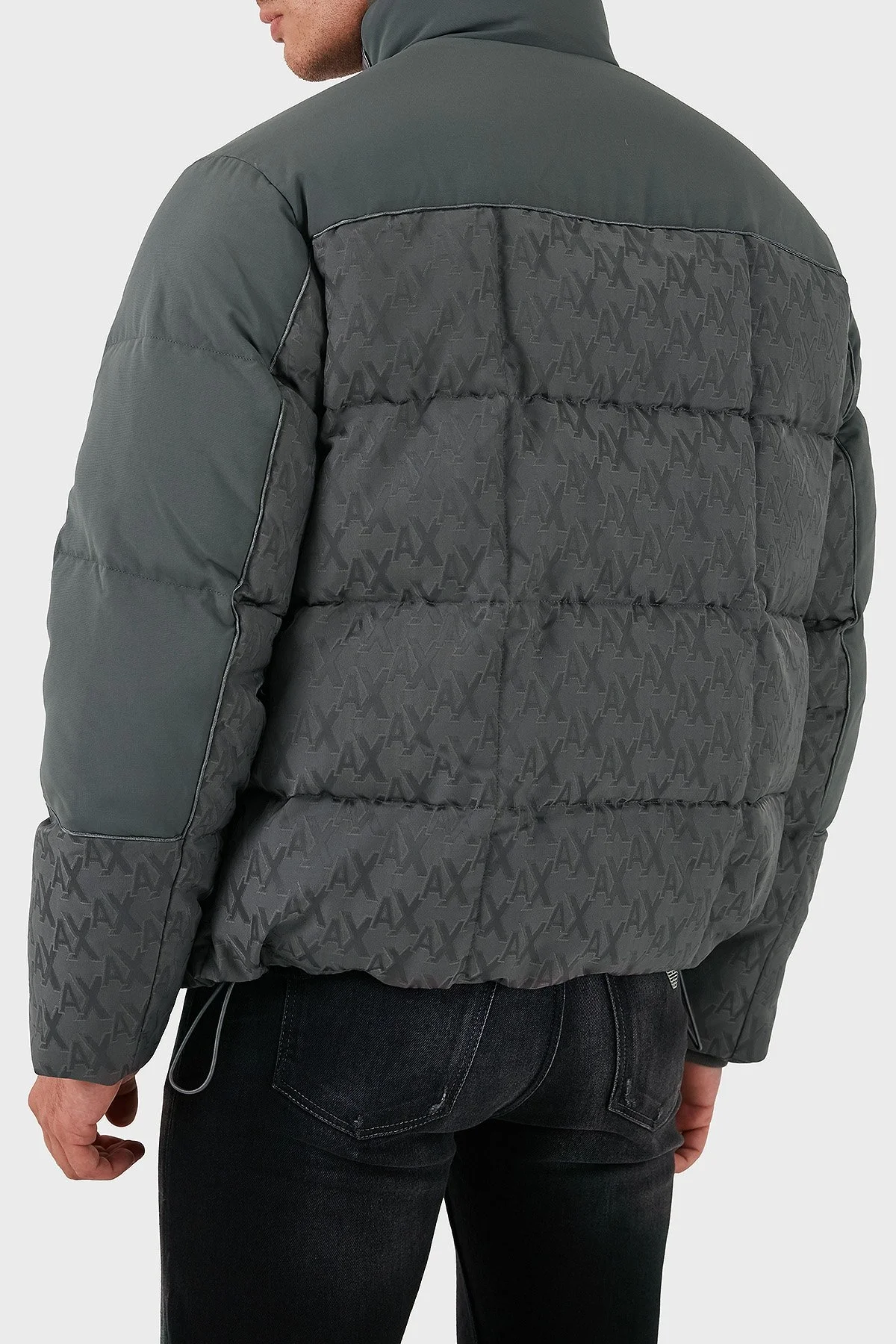 Armani Exchange Slim Fit Kuş Tüyü Dolgulu Dik Yaka Şişme Erkek Mont 6DZBL2 ZN5GZ 19AA GRİ - 2