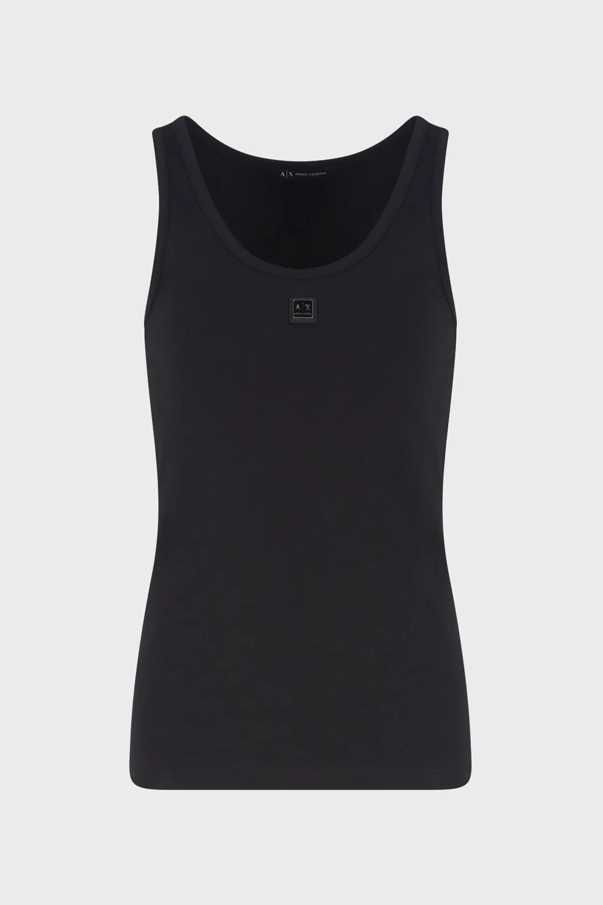 Armani Exchange Slim Fit Yuvarlak Yaka Logolu Bayan Top XW000090 AF10805 UC001 SİYAH - 10