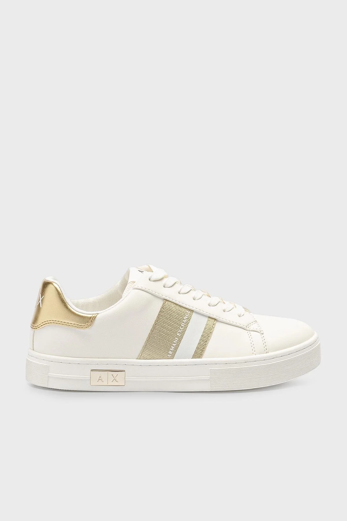 Armani Exchange Sneaker Bayan Ayakkabı XDX027 XV791 T779 BEYAZ-GOLD - 1