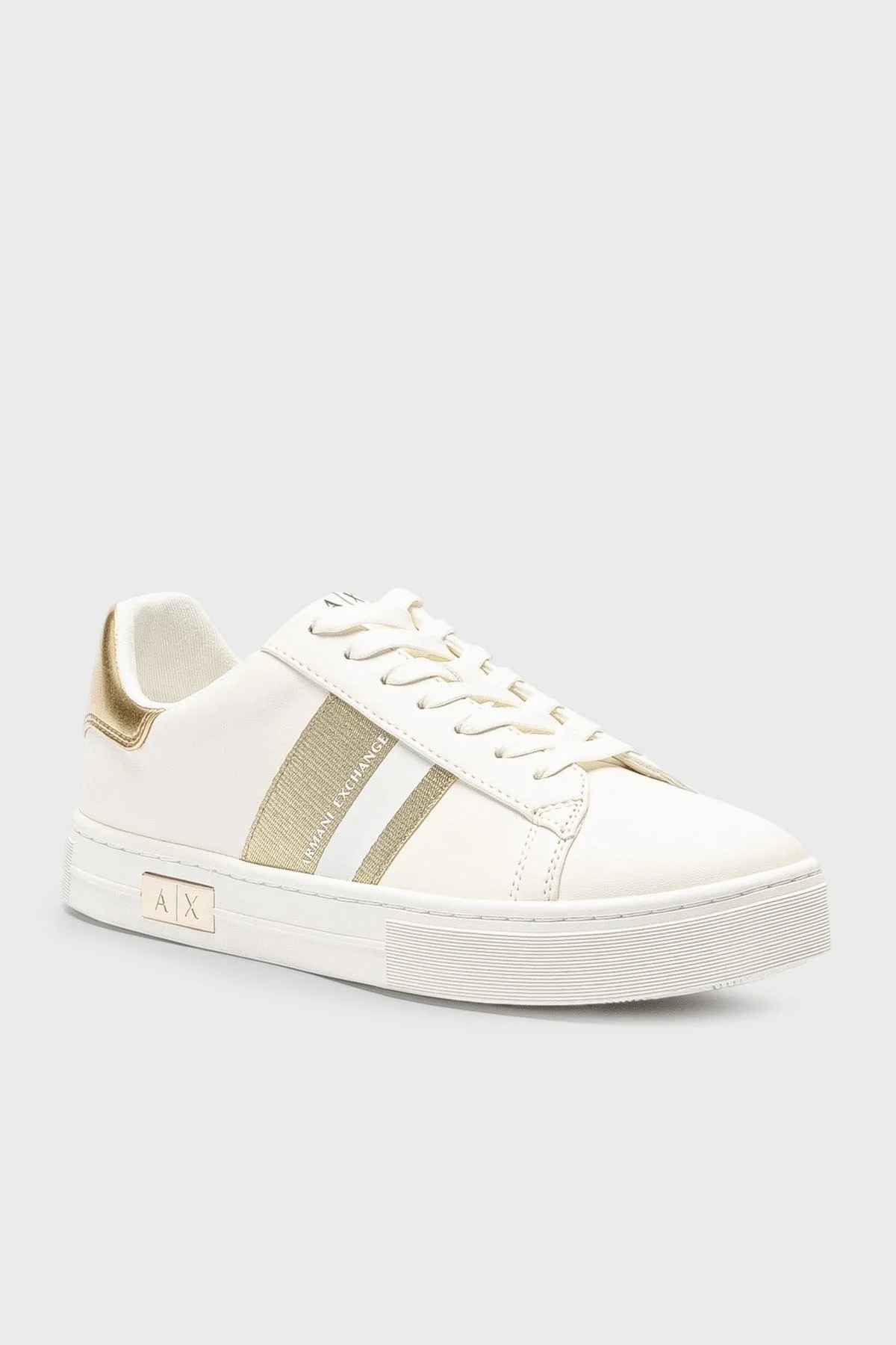 Armani Exchange Sneaker Bayan Ayakkabı XDX027 XV791 T779 BEYAZ-GOLD - 2