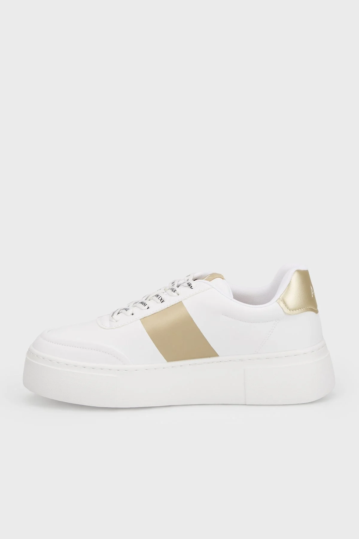 Armani Exchange Sneaker Bayan Ayakkabı XDX134 XV726 T782 BEYAZ-GOLD - 2
